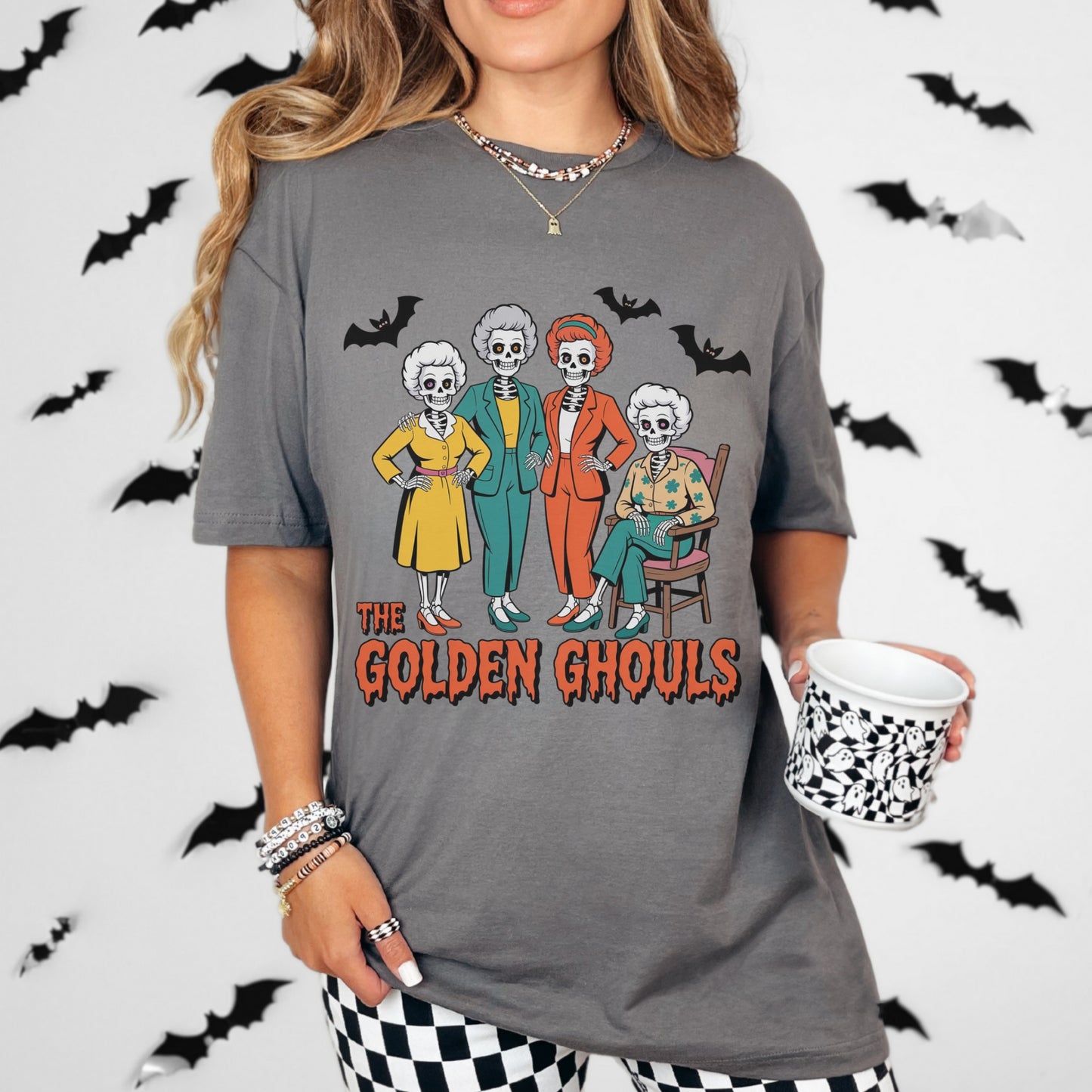 Golden Ghouls Halloween T-Shirt | Retro Graphic Tee | Gildan Softstyle Unisex