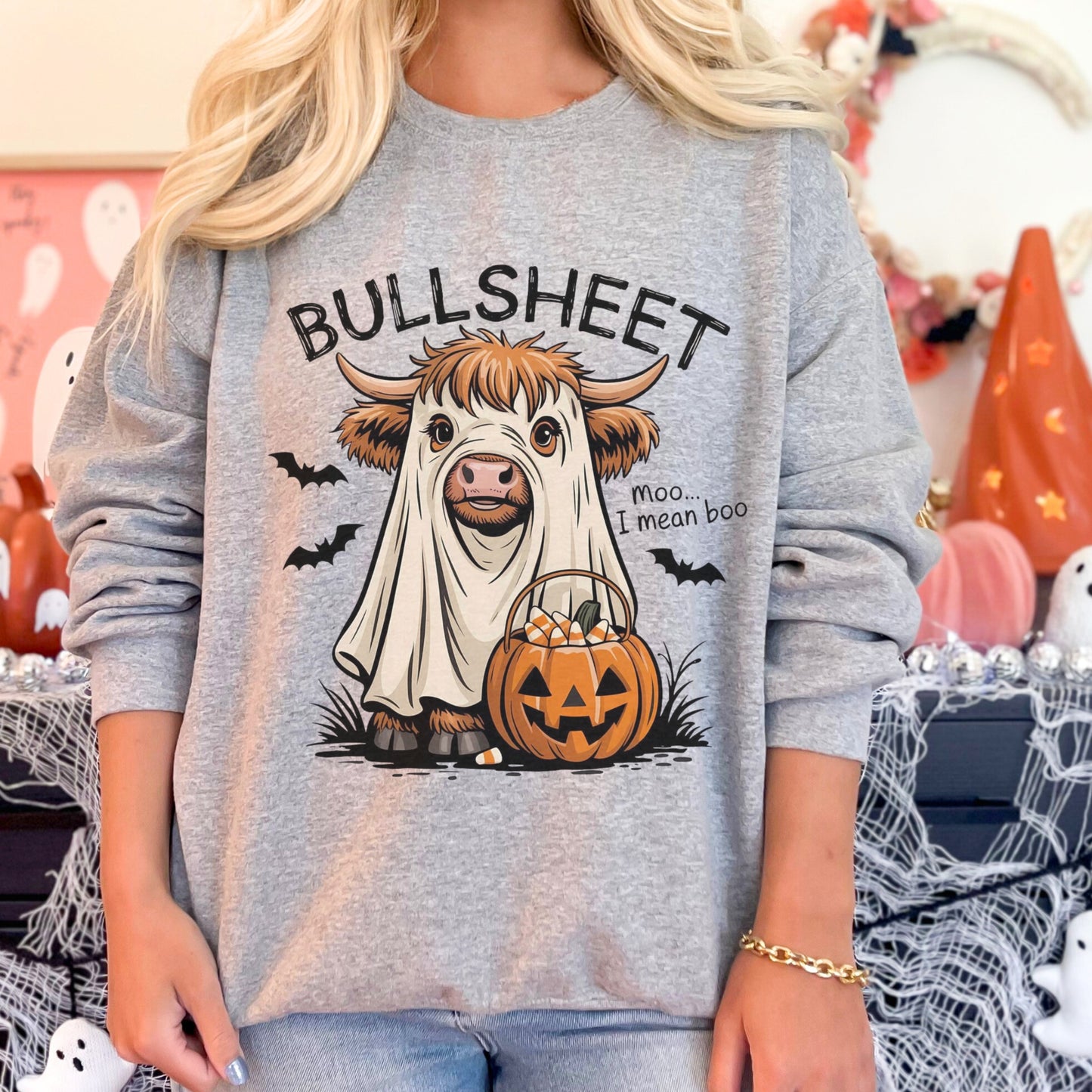 Bullsheet Halloween Crewneck | Gildan Heavy Blend Sweatshirt