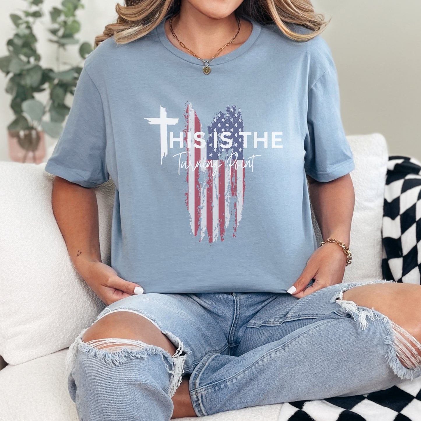 Turning Point Flag Tee – Stand Strong: Charlie Kirk Collection