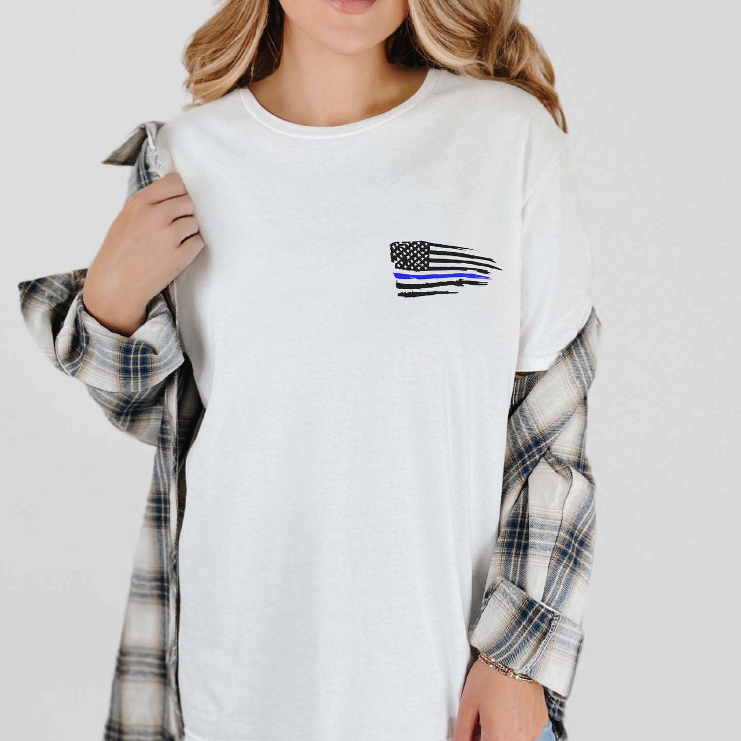 “Joshua 1:9 — Duty, Honor, Courage” Thin Blue Line T-Shirt | Patriot Collection
