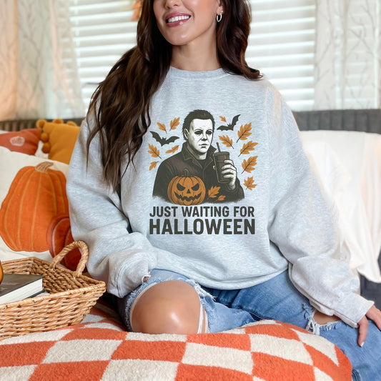 Just Waiting for Halloween Crewneck | Gildan Heavy Blend Sweatshirt