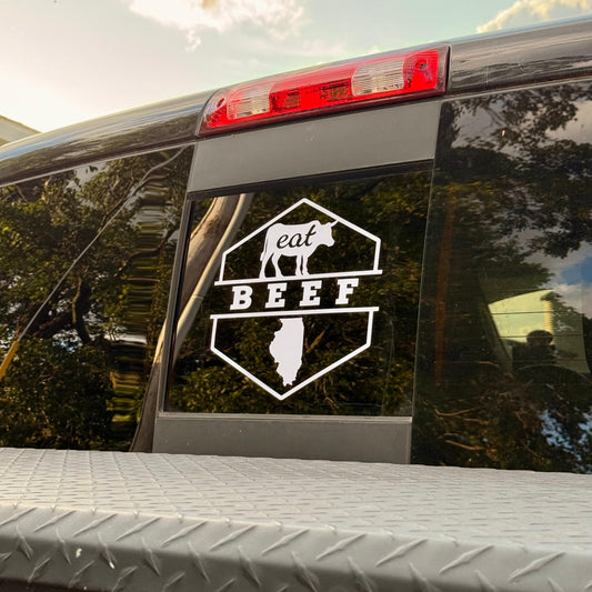10”x10” Eat Beef Vinyl Decal - Farmhouse Style Sticker - All 50 States Available