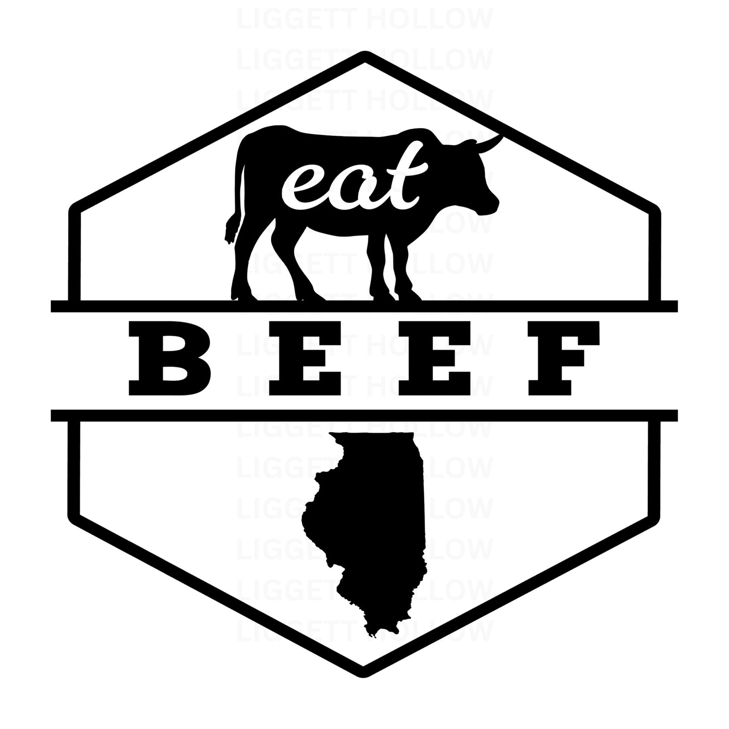 5”x5” Eat Beef Vinyl Decal - Farmhouse Style Sticker - All 50 States Available