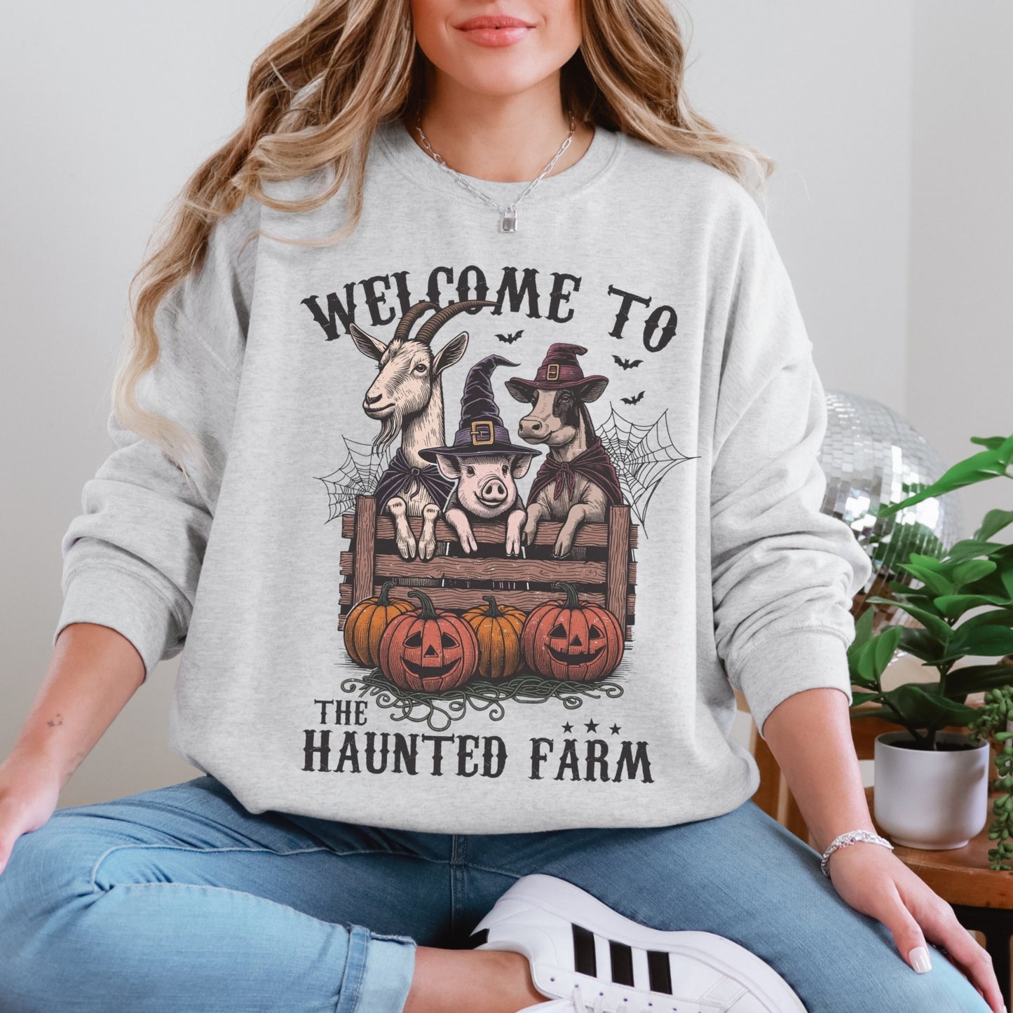 Haunted Farm Sweatshirt – Gildan 50/50 | Fall Graphic Crewneck