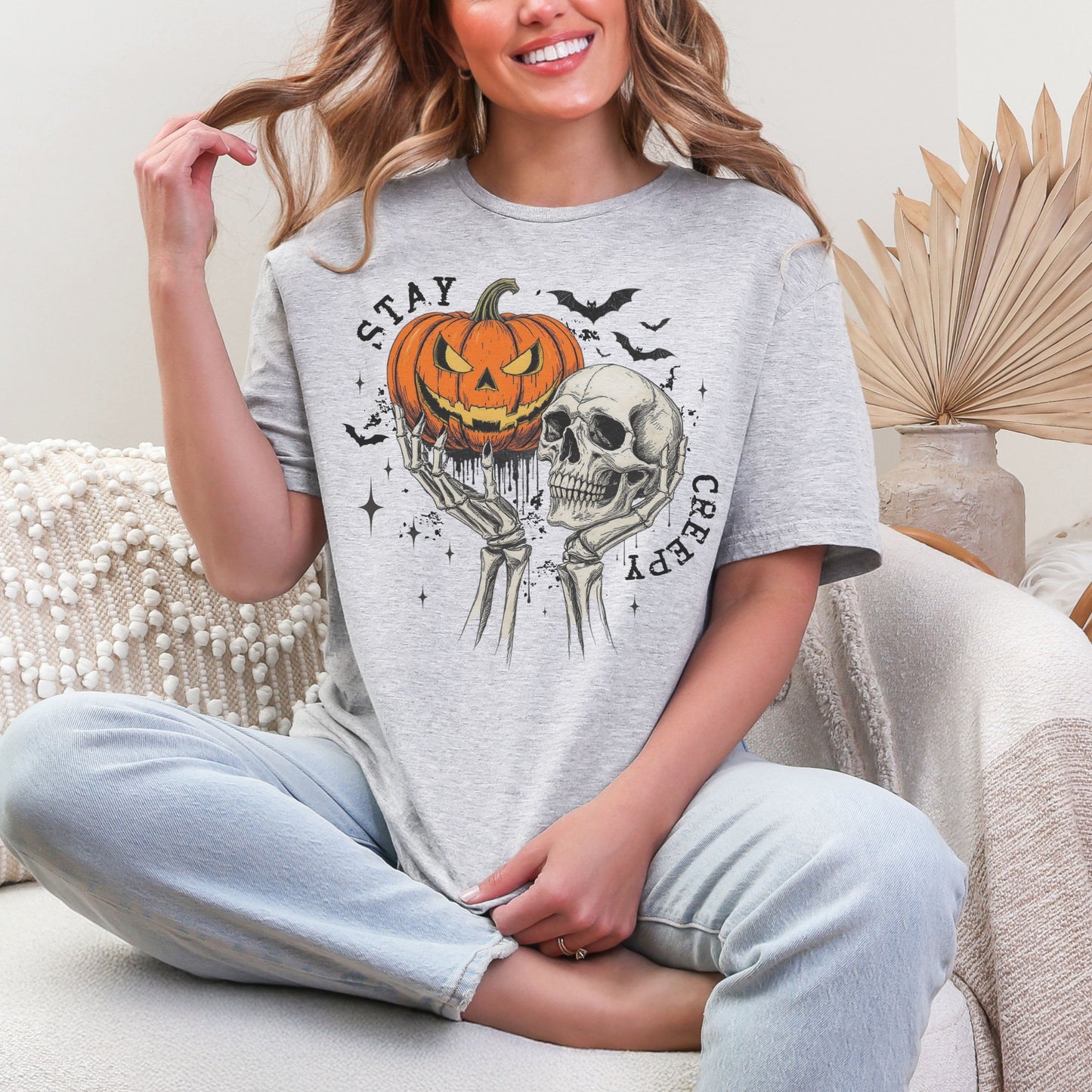 Stay Creepy Gildan SoftStyle Tee – Unisex Halloween Graphic T-Shirt