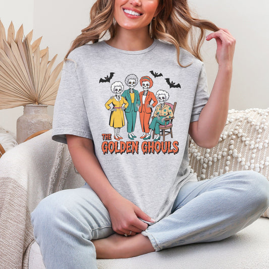 Golden Ghouls Halloween T-Shirt | Retro Graphic Tee | Gildan Softstyle Unisex