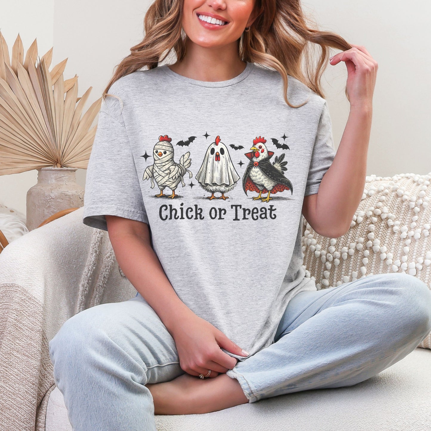 Chick or Treat Halloween Chicken Graphic Tee – Gildan Softstyle Unisex T-Shirt