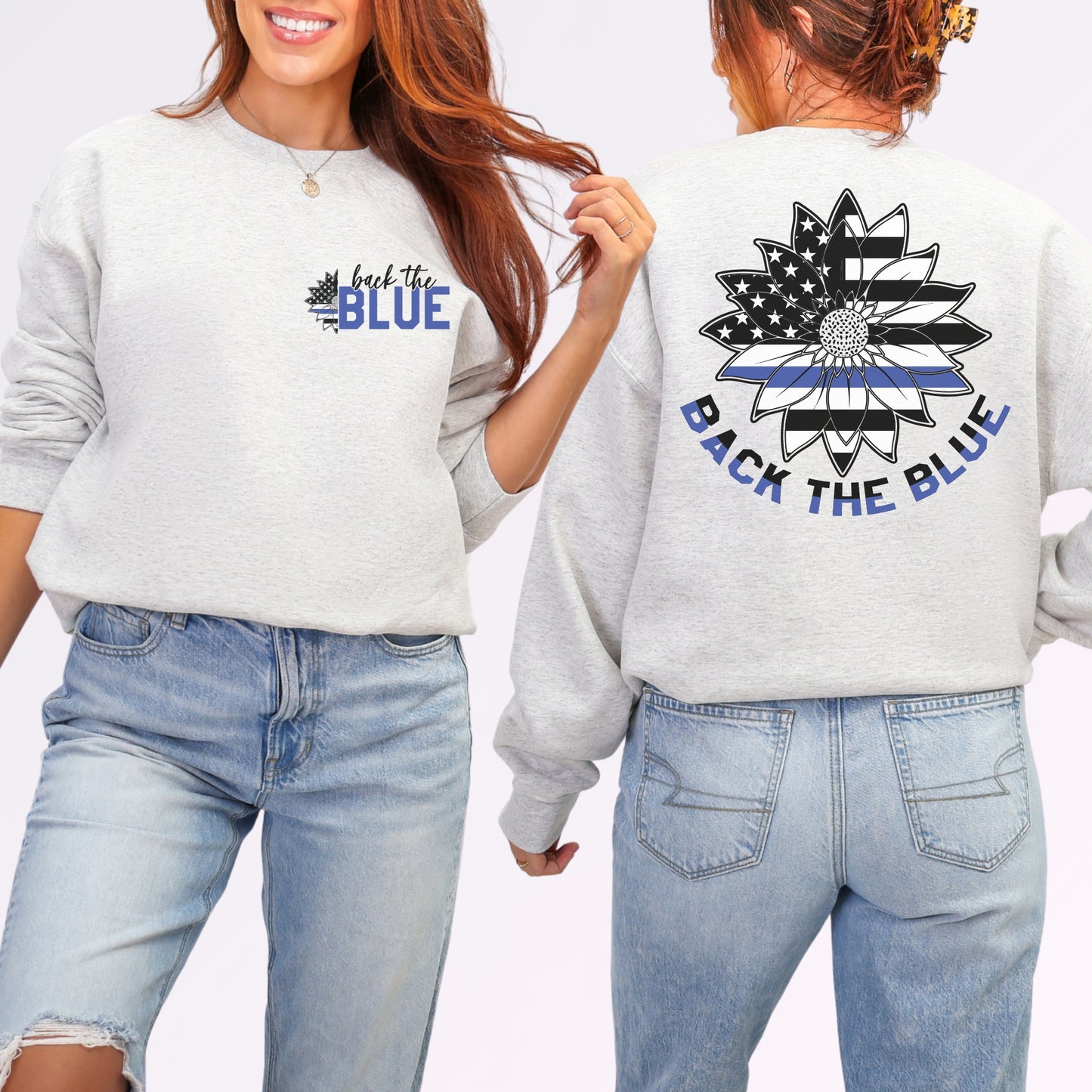 “Back the Blue” Sunflower Crewneck | Patriot Collection