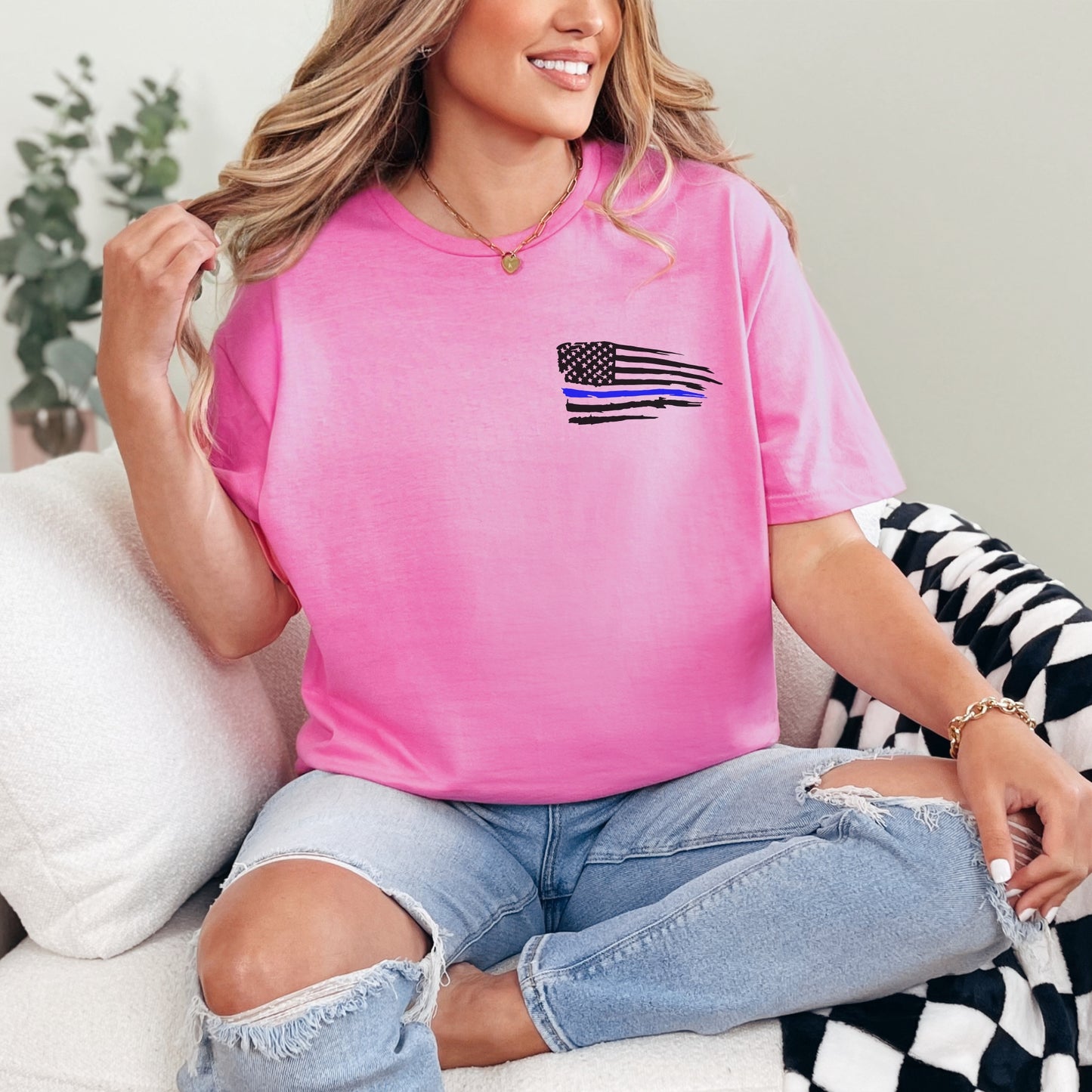 “Joshua 1:9 — Duty, Honor, Courage” Thin Blue Line T-Shirt | Patriot Collection