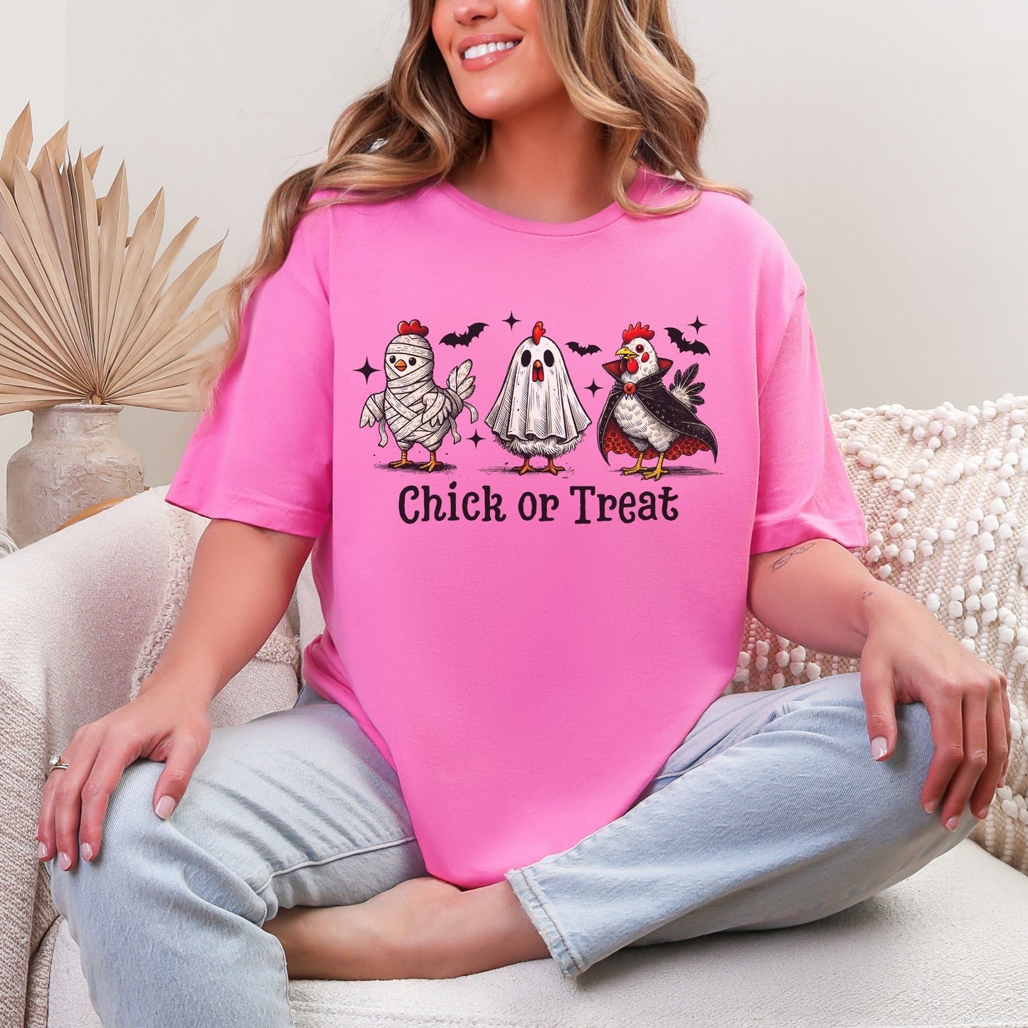 Chick or Treat Halloween Chicken Graphic Tee – Gildan Softstyle Unisex T-Shirt
