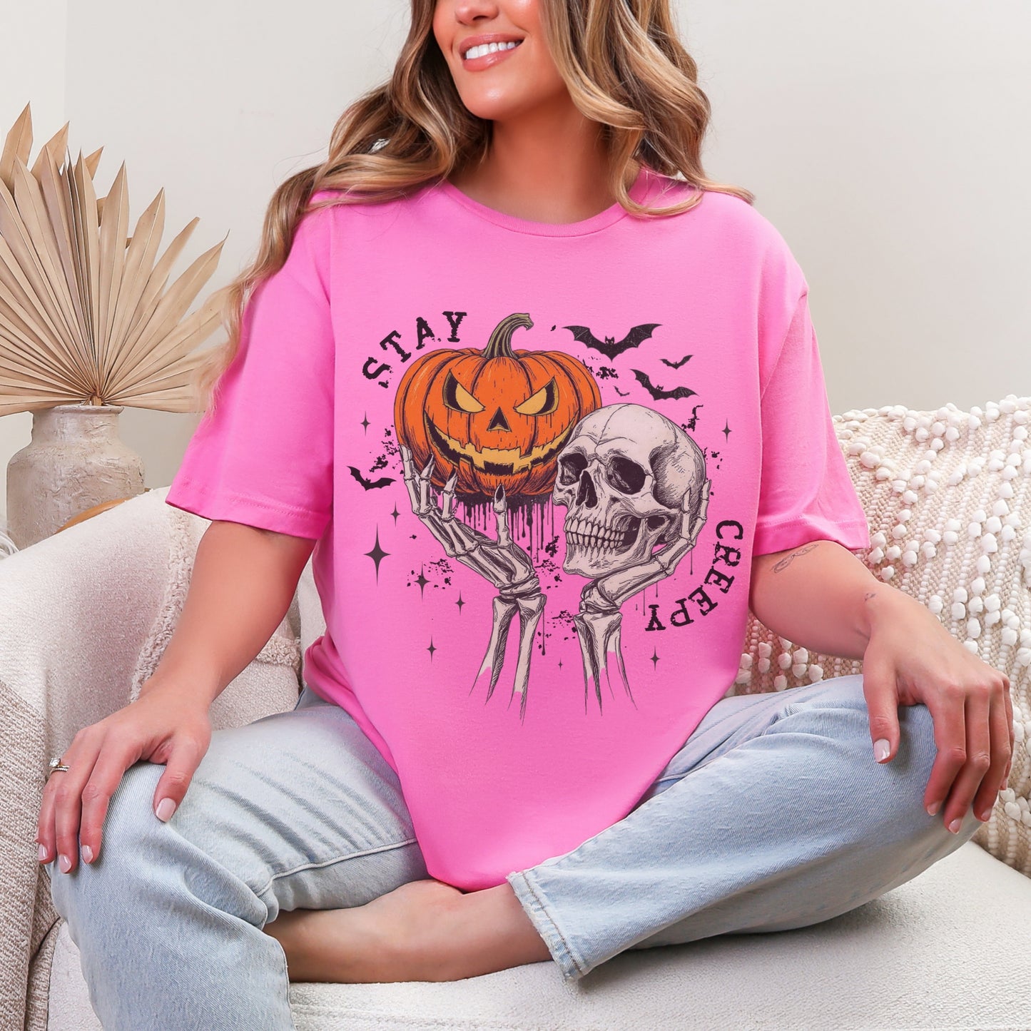 Stay Creepy Gildan SoftStyle Tee – Unisex Halloween Graphic T-Shirt