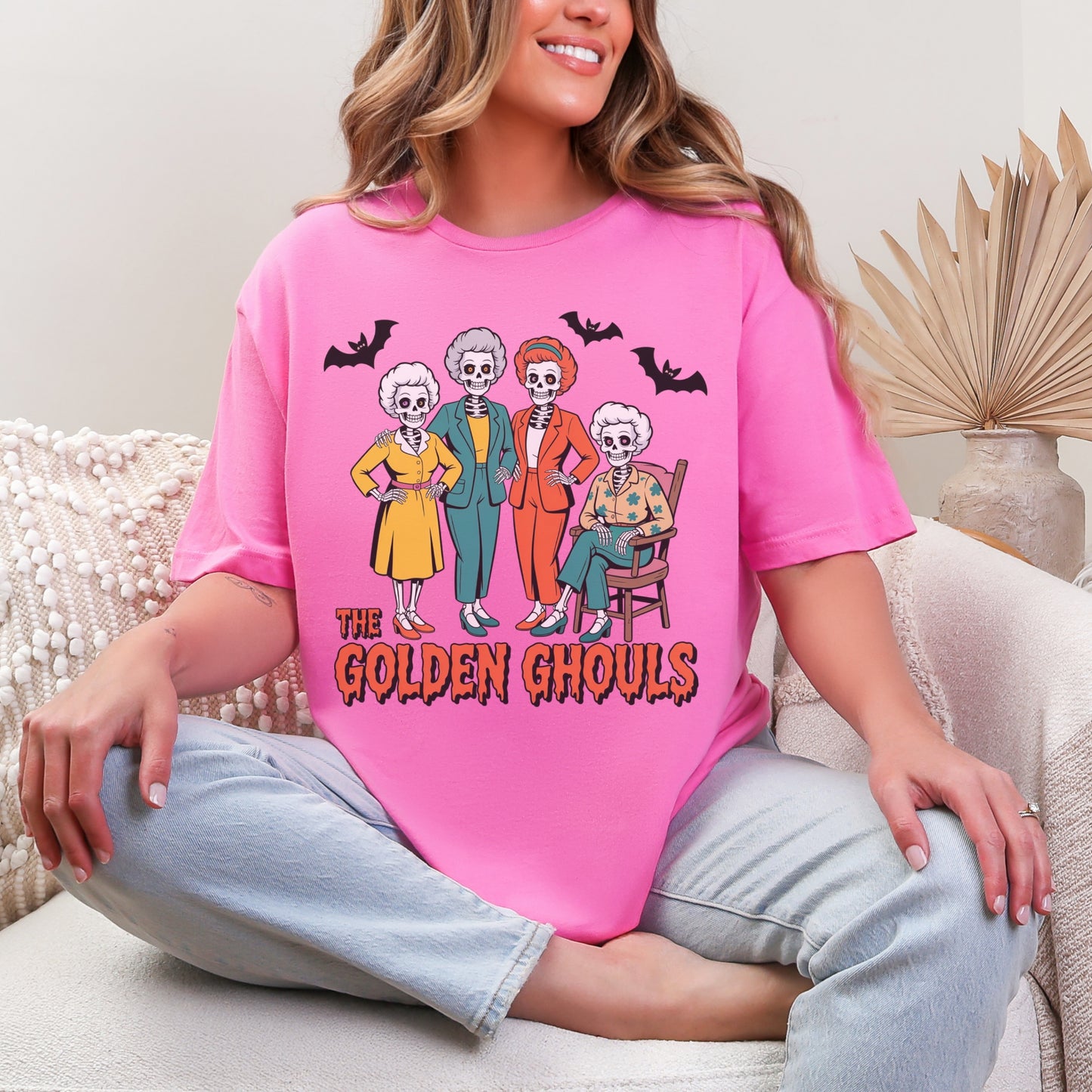 Golden Ghouls Halloween T-Shirt | Retro Graphic Tee | Gildan Softstyle Unisex