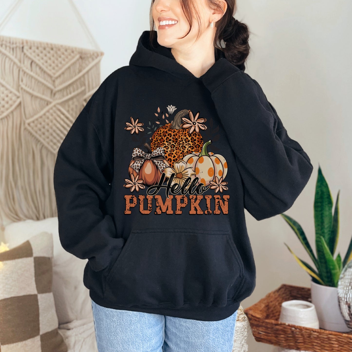 Hello Pumpkin Hoodie – Gildan Unisex Fall Sweatshirt
