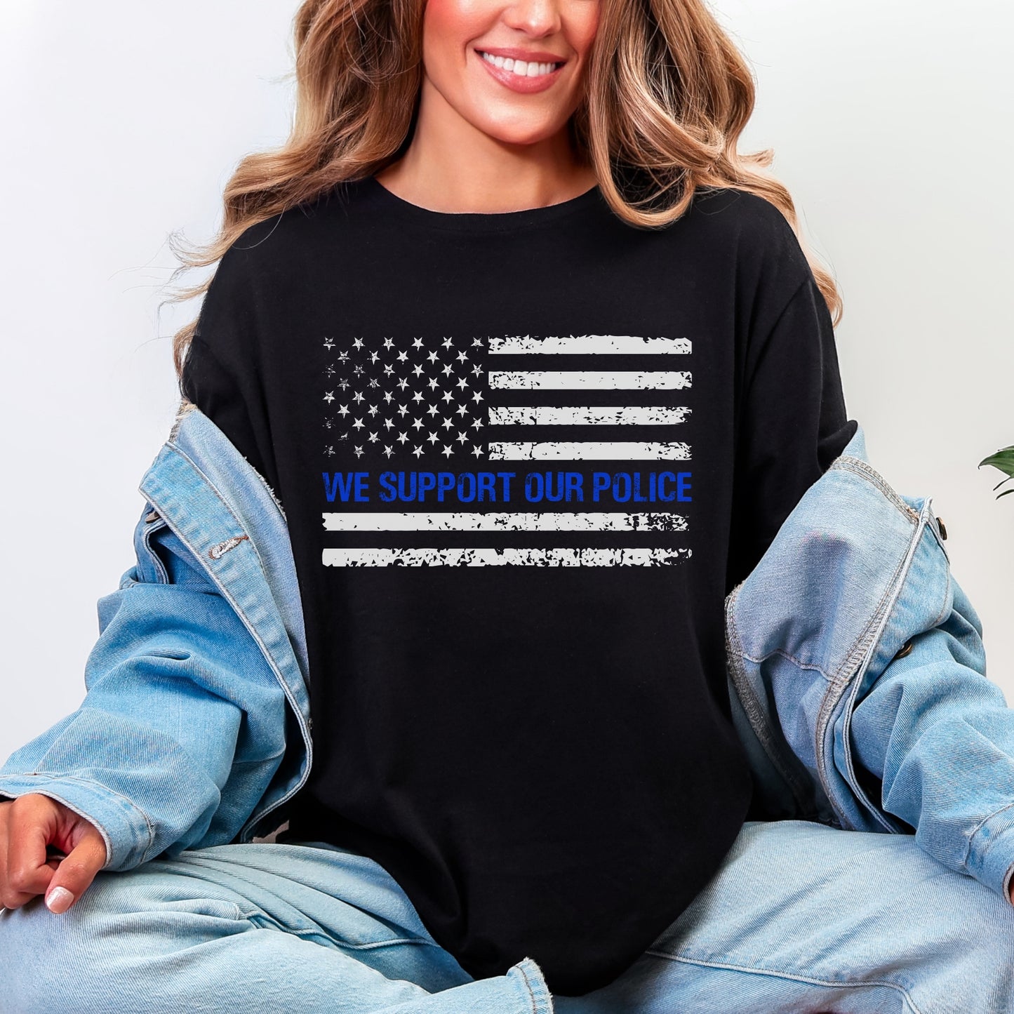 “We Support Our Police” Thin Blue Line T-Shirt | Patriot Collection