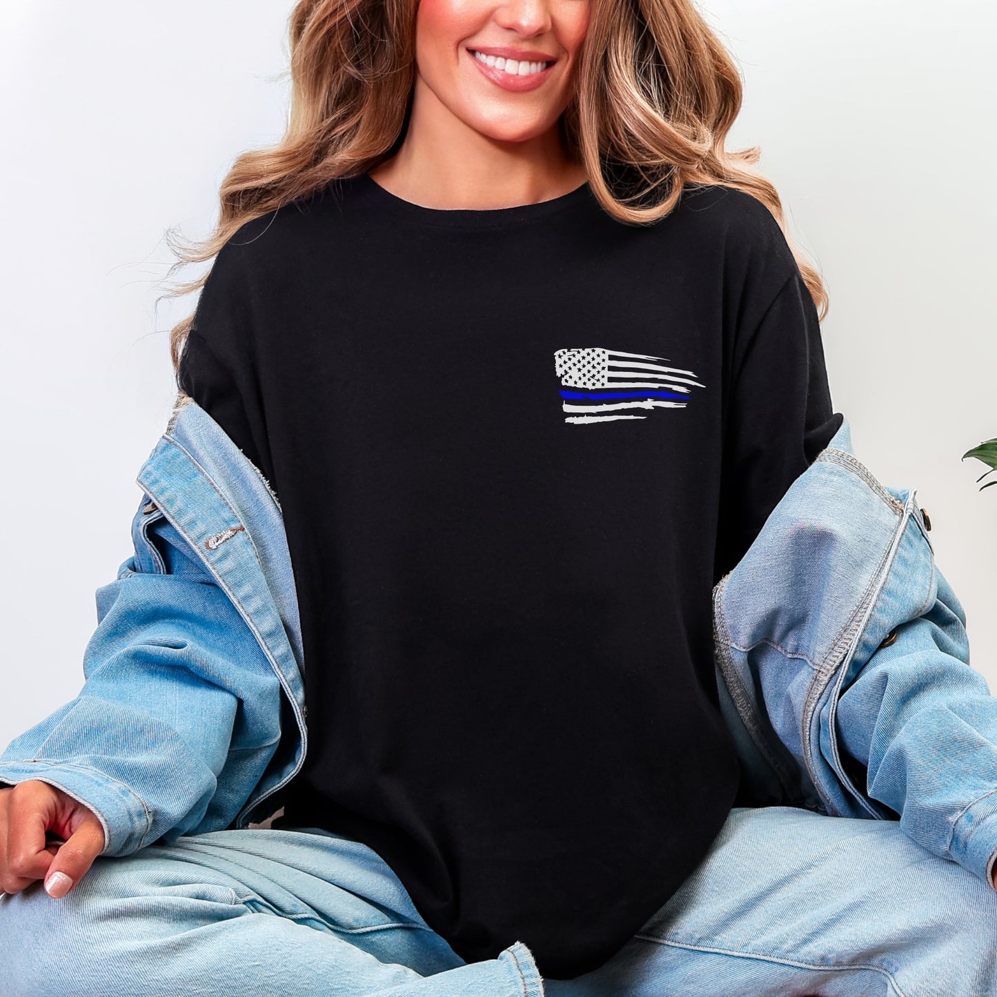 “Joshua 1:9 — Duty, Honor, Courage” Thin Blue Line T-Shirt | Patriot Collection