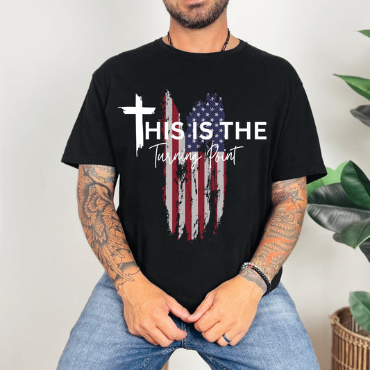 Turning Point Flag Tee – Stand Strong: Charlie Kirk Collection