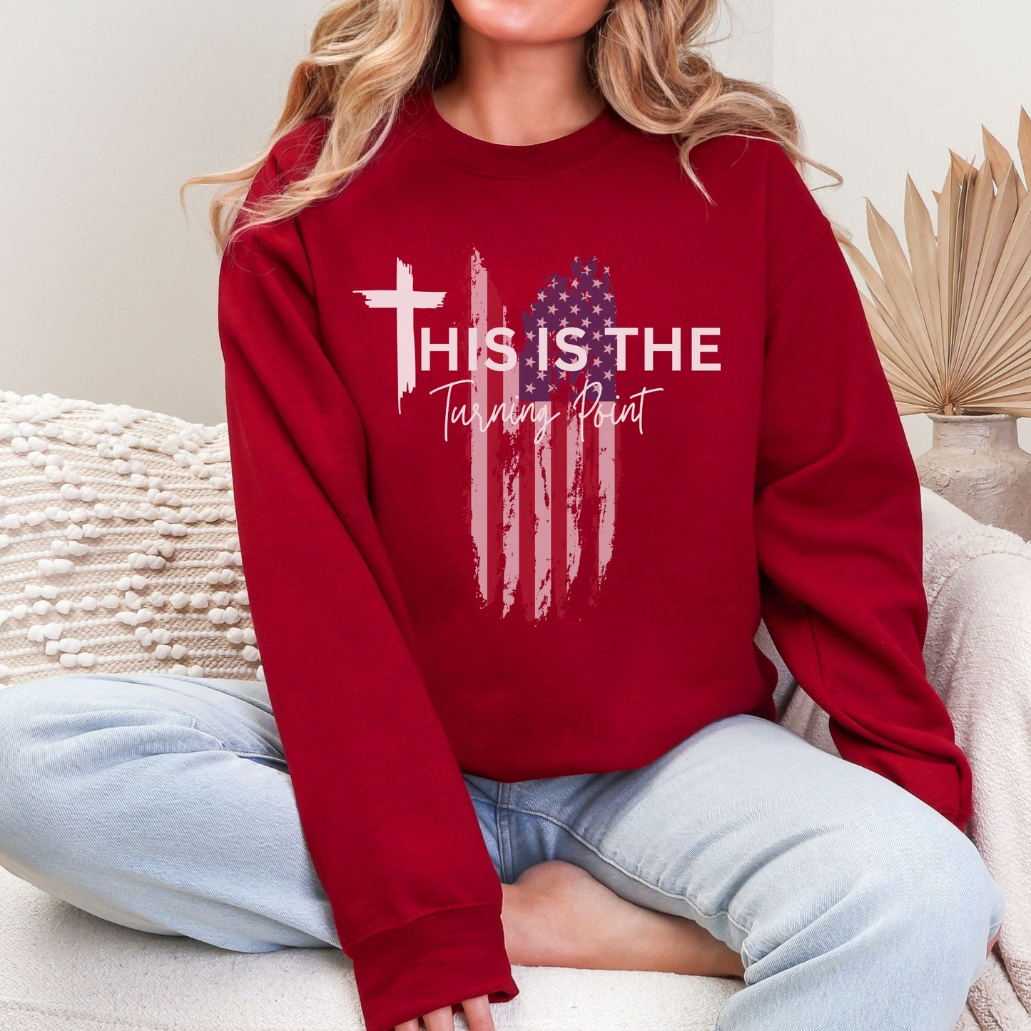 Turning Point Flag Sweatshirt – Stand Strong: Charlie Kirk Collection