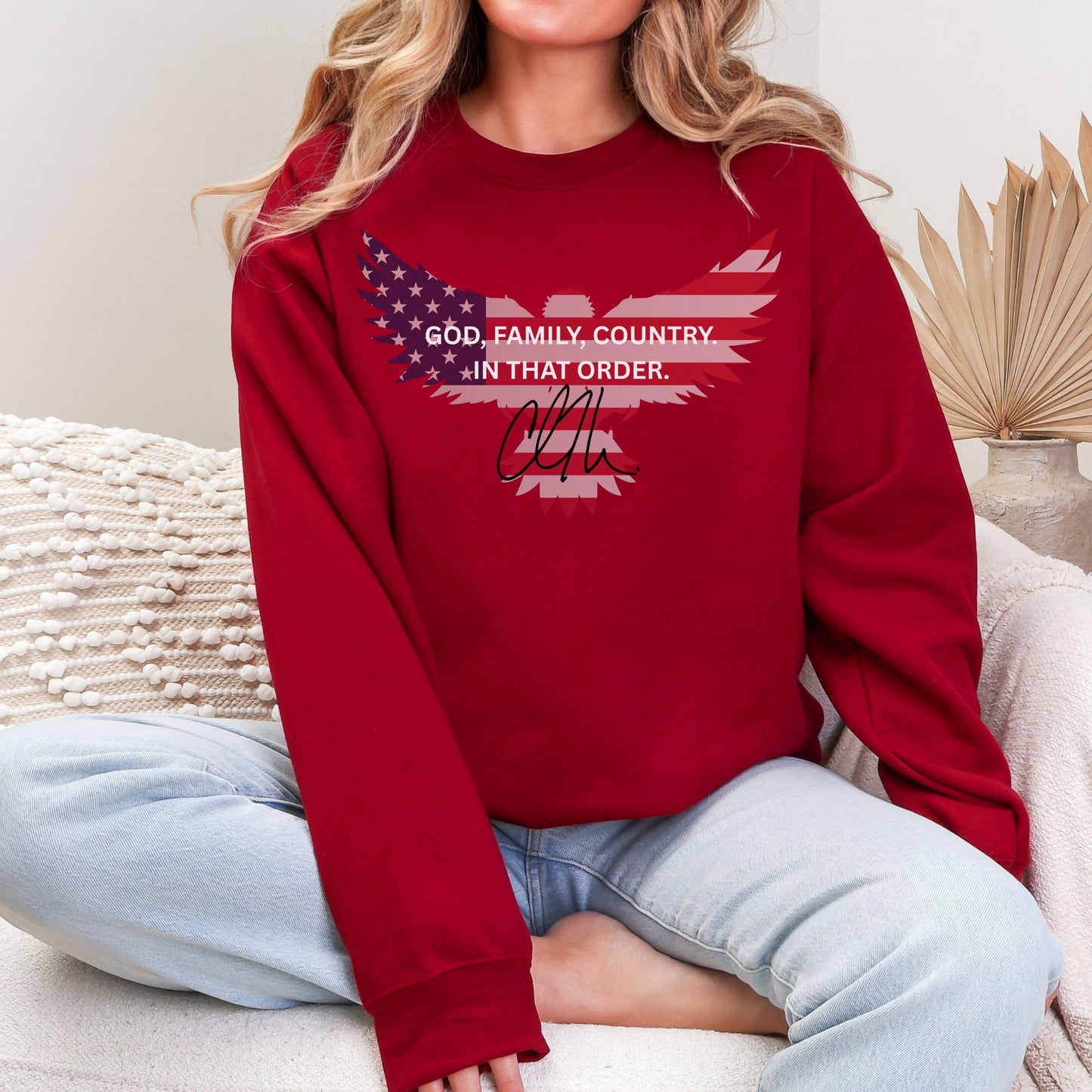 God, Family, Country Sweatshirt – Stand Strong: Charlie Kirk Collection