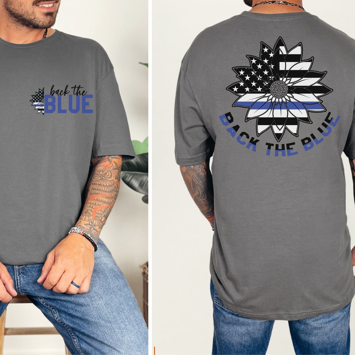 “Back the Blue” Sunflower T-Shirt | Patriot Collection