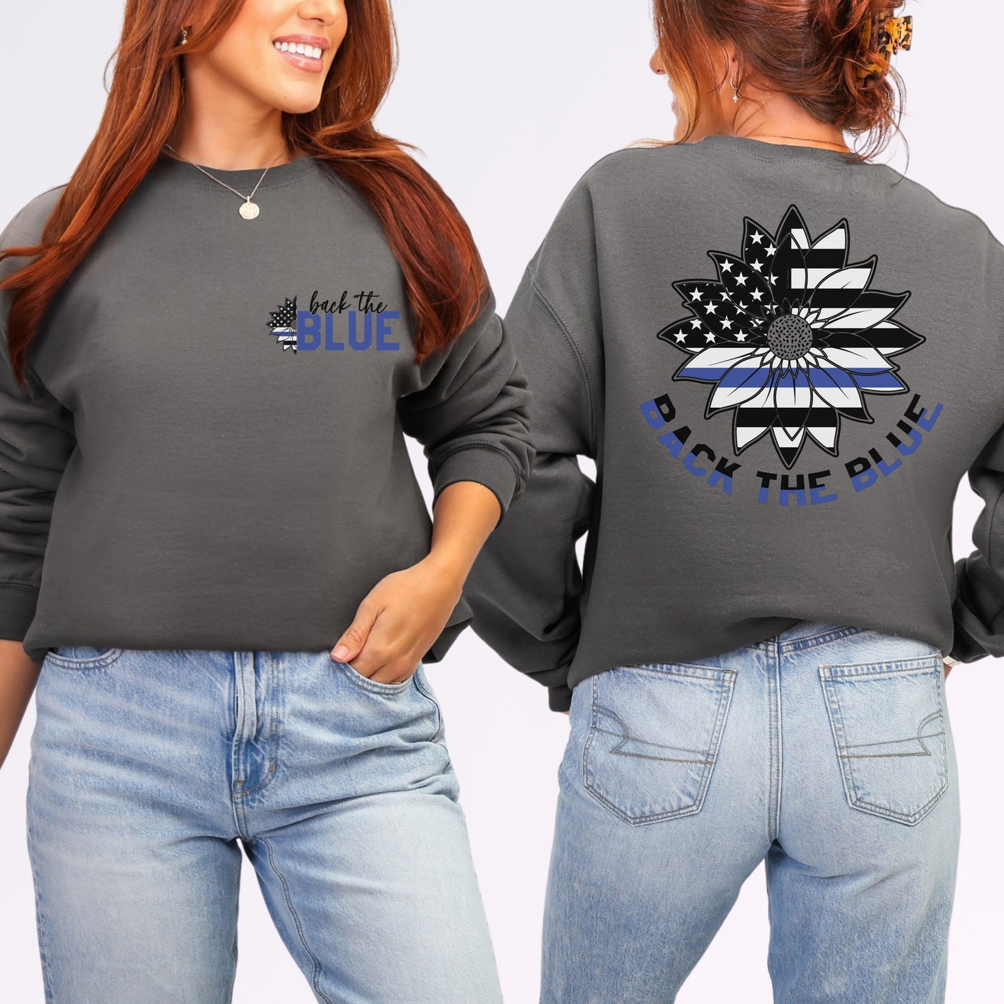 “Back the Blue” Sunflower Crewneck | Patriot Collection
