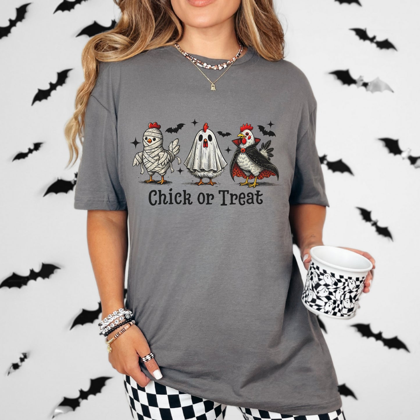 Chick or Treat Halloween Chicken Graphic Tee – Gildan Softstyle Unisex T-Shirt
