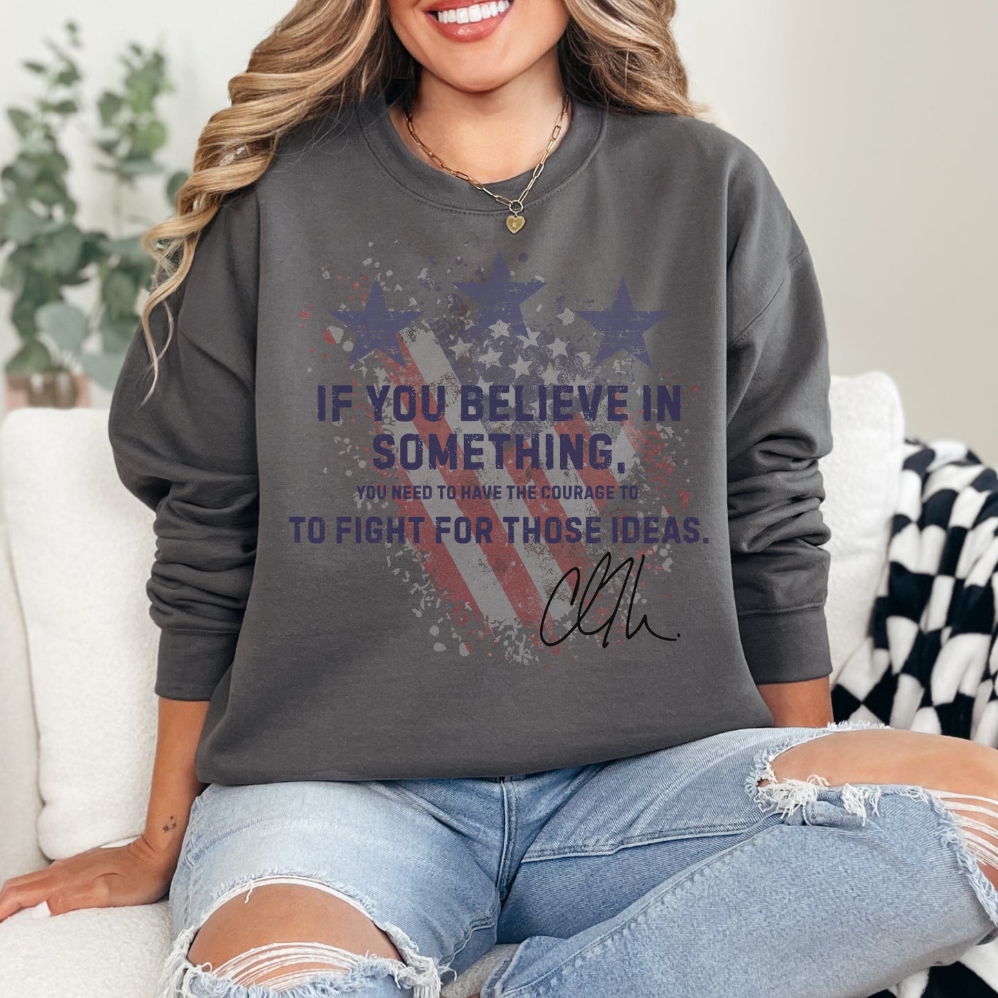 Courage Sweatshirt – Stand Strong: Charlie Kirk Collection