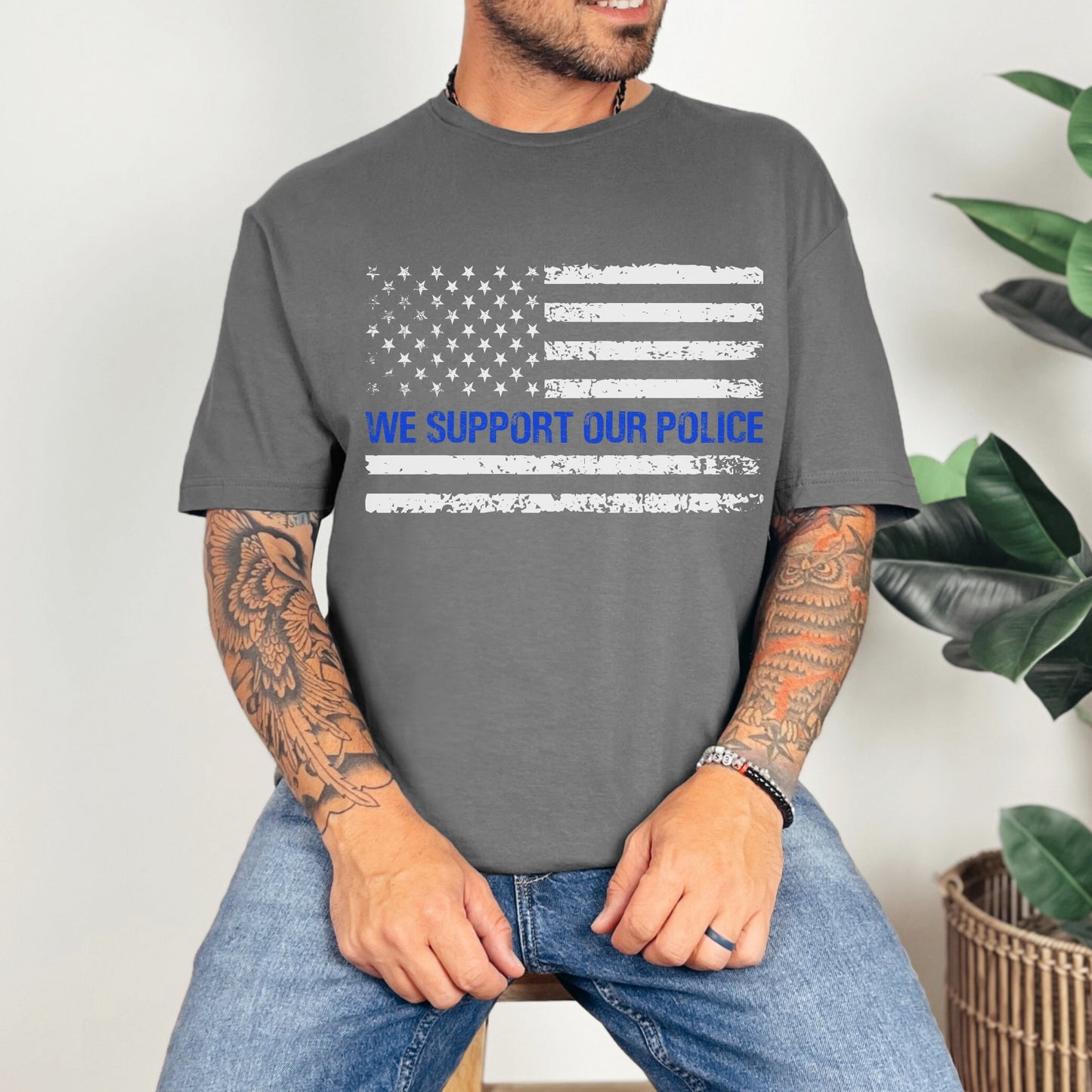 “We Support Our Police” Thin Blue Line T-Shirt | Patriot Collection