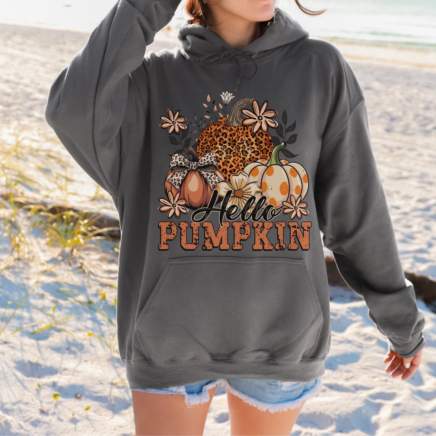 Hello Pumpkin Hoodie – Gildan Unisex Fall Sweatshirt