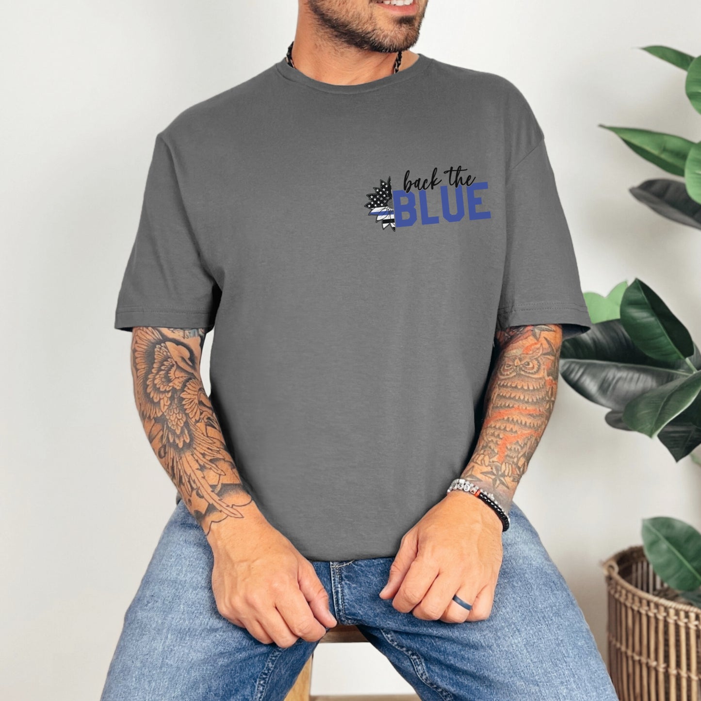 “Back the Blue” Sunflower T-Shirt | Patriot Collection