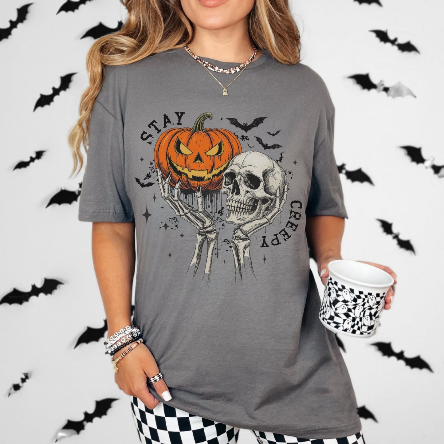 Stay Creepy Gildan SoftStyle Tee – Unisex Halloween Graphic T-Shirt