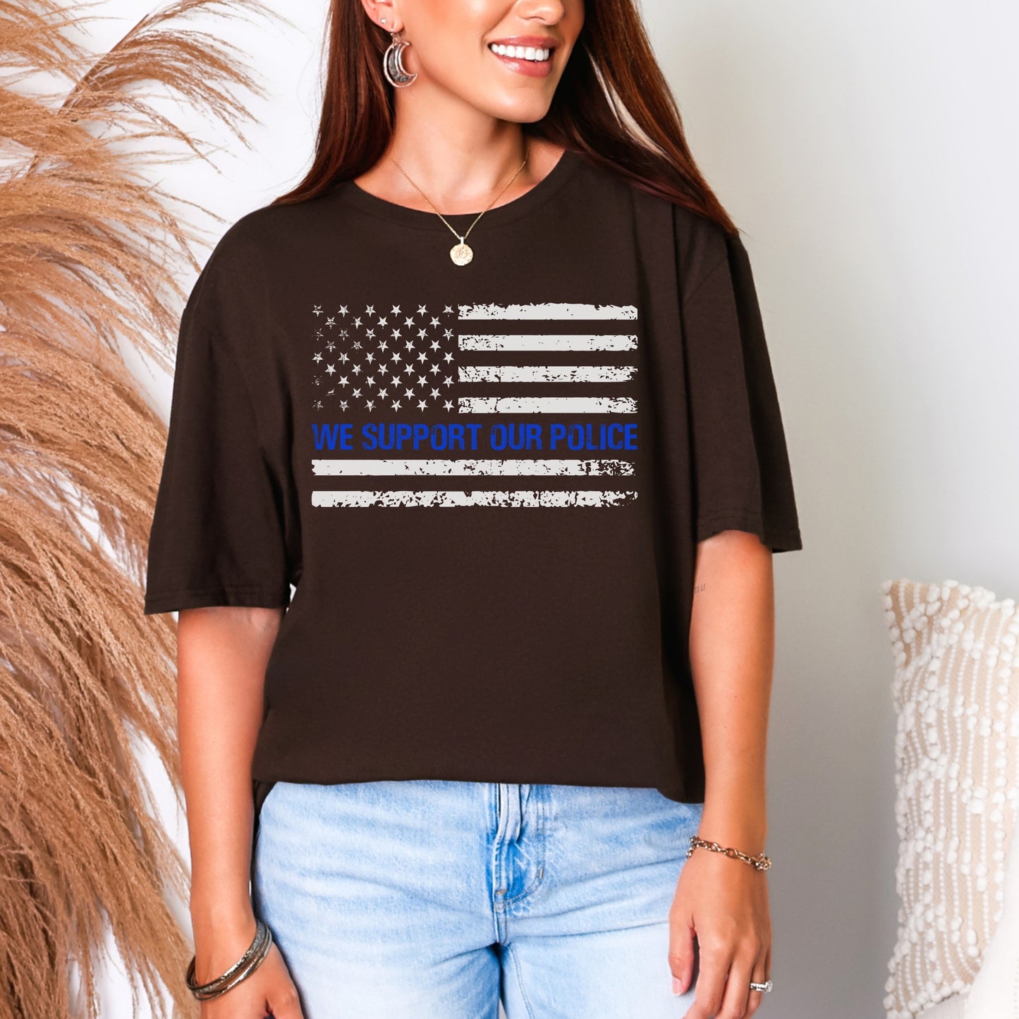 “We Support Our Police” Thin Blue Line T-Shirt | Patriot Collection