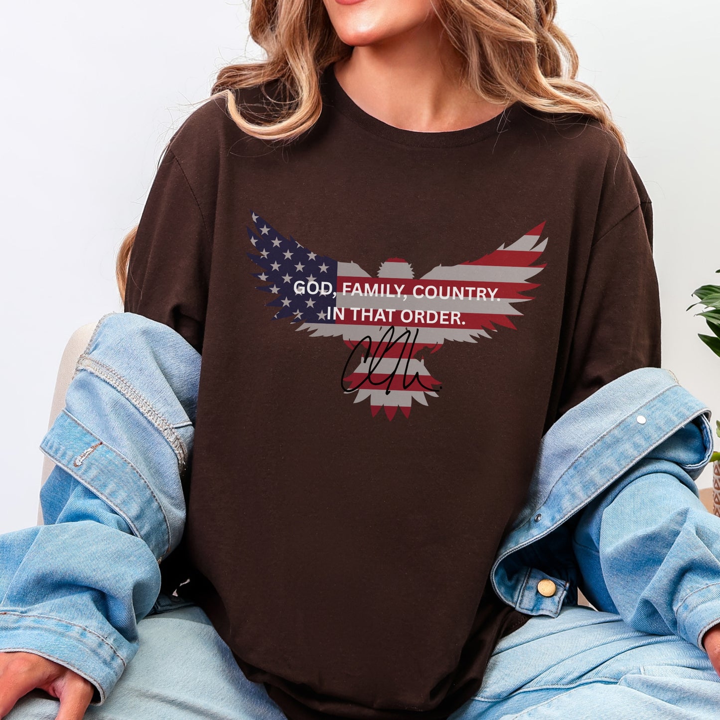 God, Family, Country Tee – Stand Strong: Charlie Kirk Collection