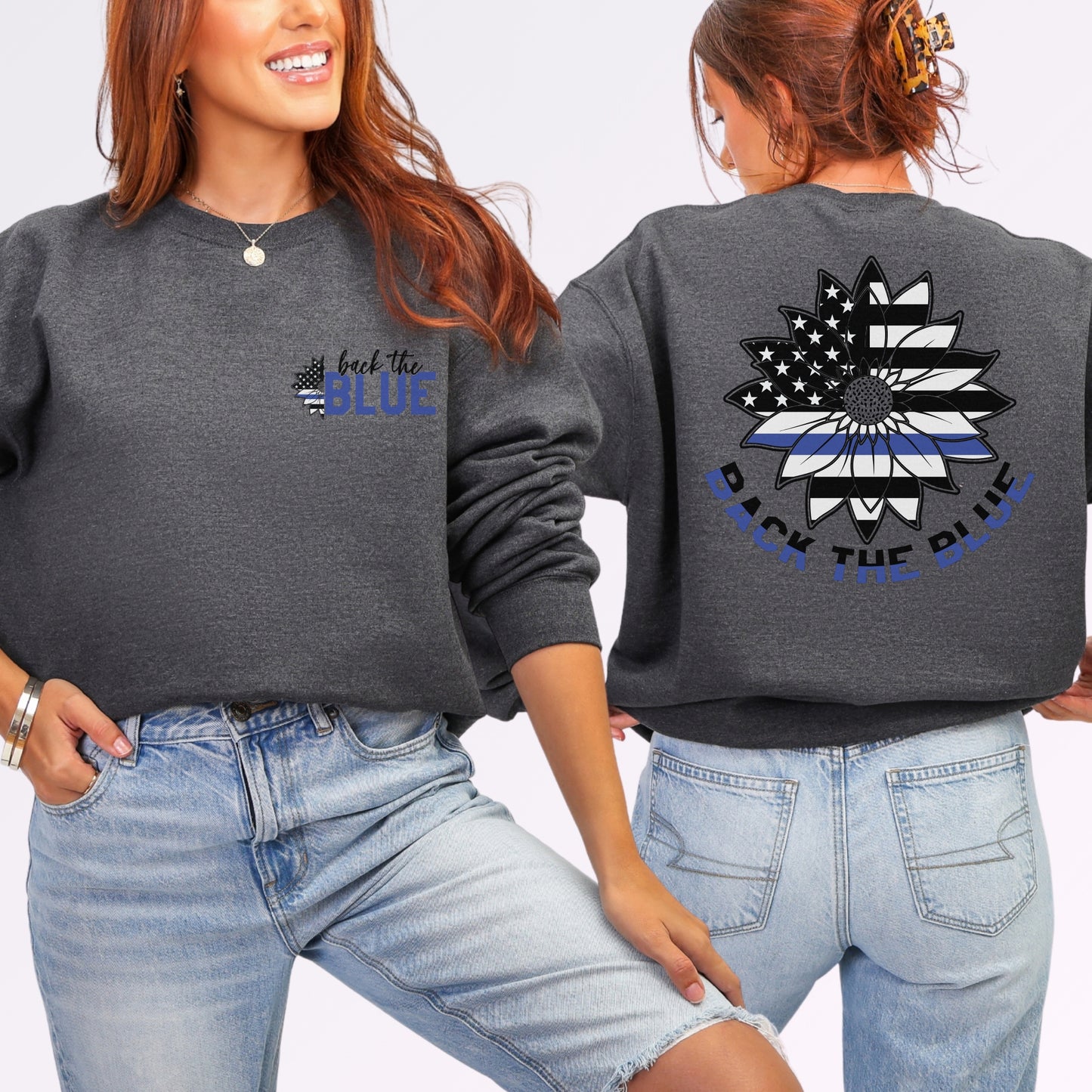 “Back the Blue” Sunflower Crewneck | Patriot Collection