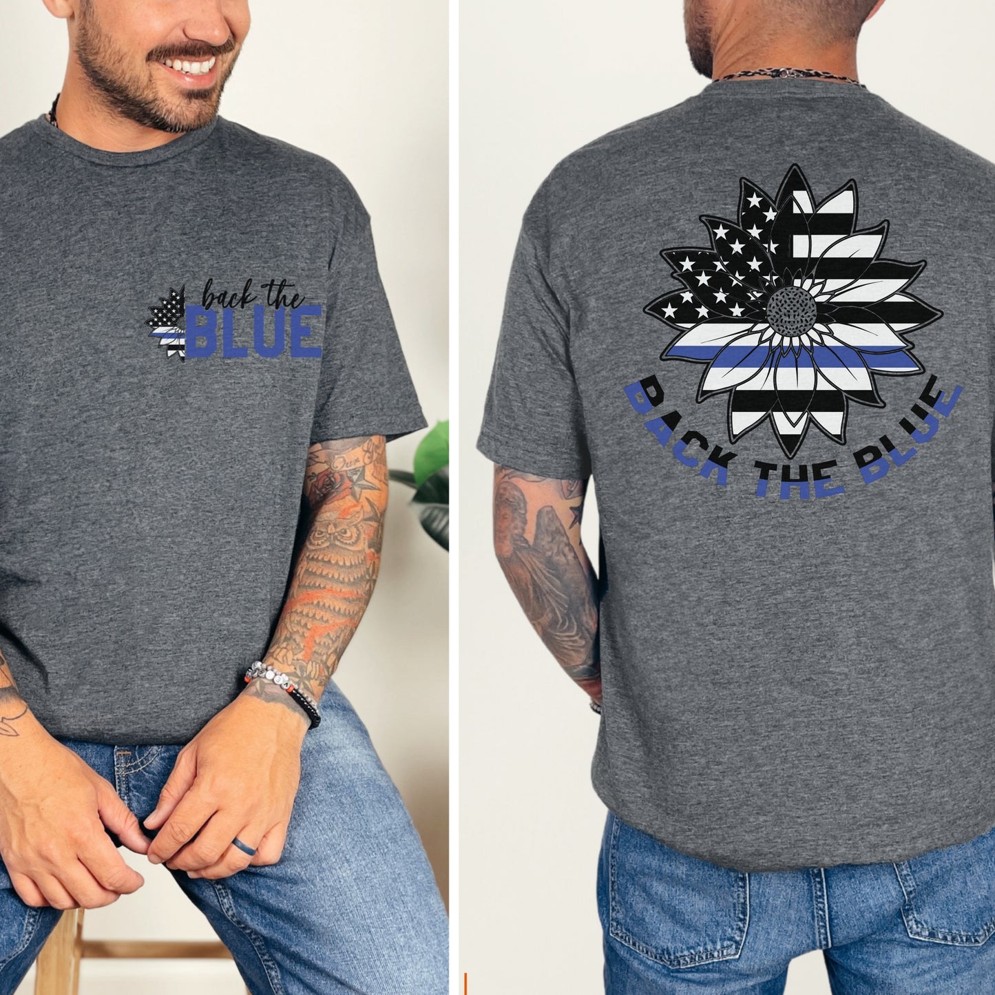 “Back the Blue” Sunflower T-Shirt | Patriot Collection