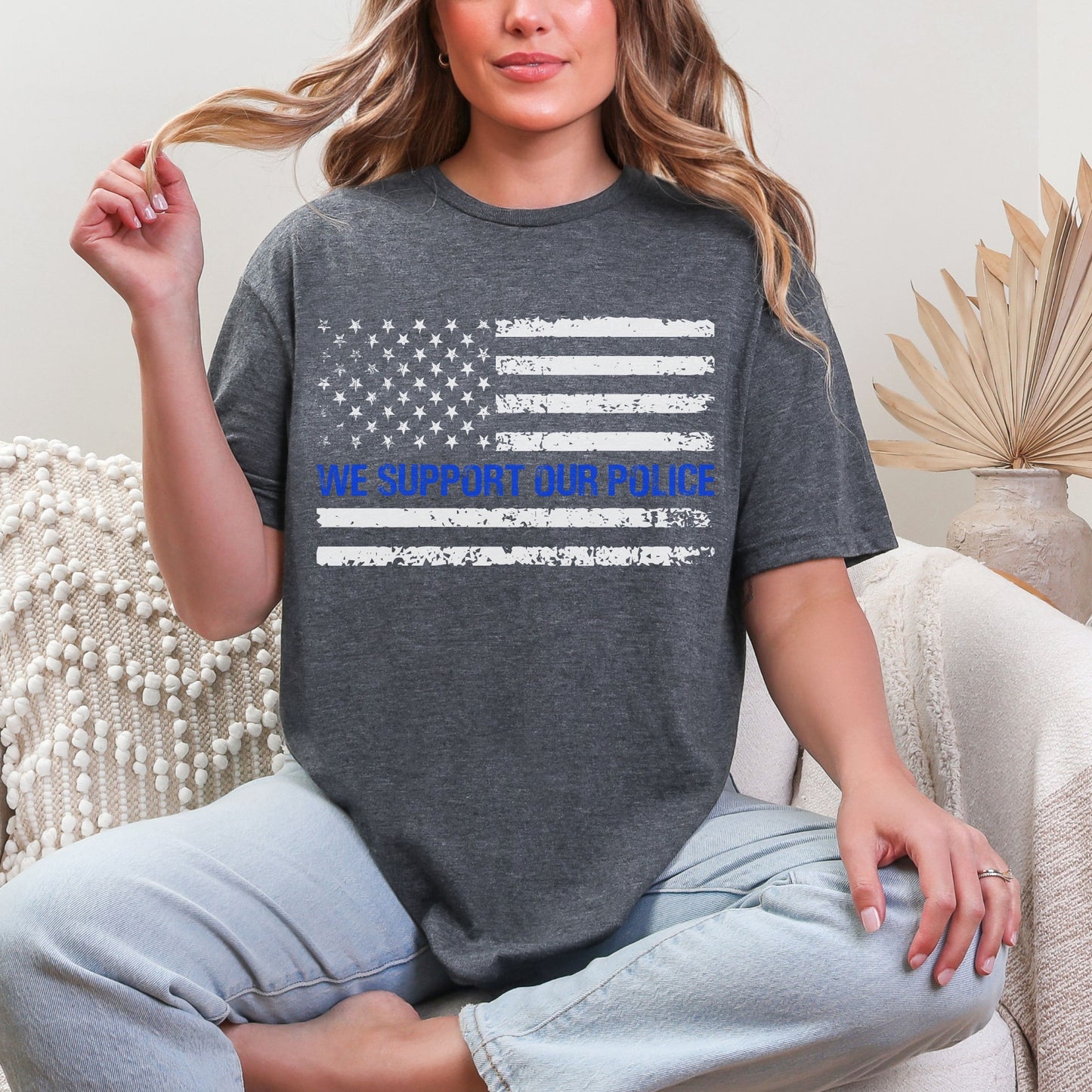 “We Support Our Police” Thin Blue Line T-Shirt | Patriot Collection