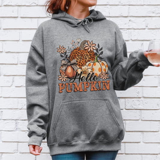 Hello Pumpkin Hoodie – Gildan Unisex Fall Sweatshirt