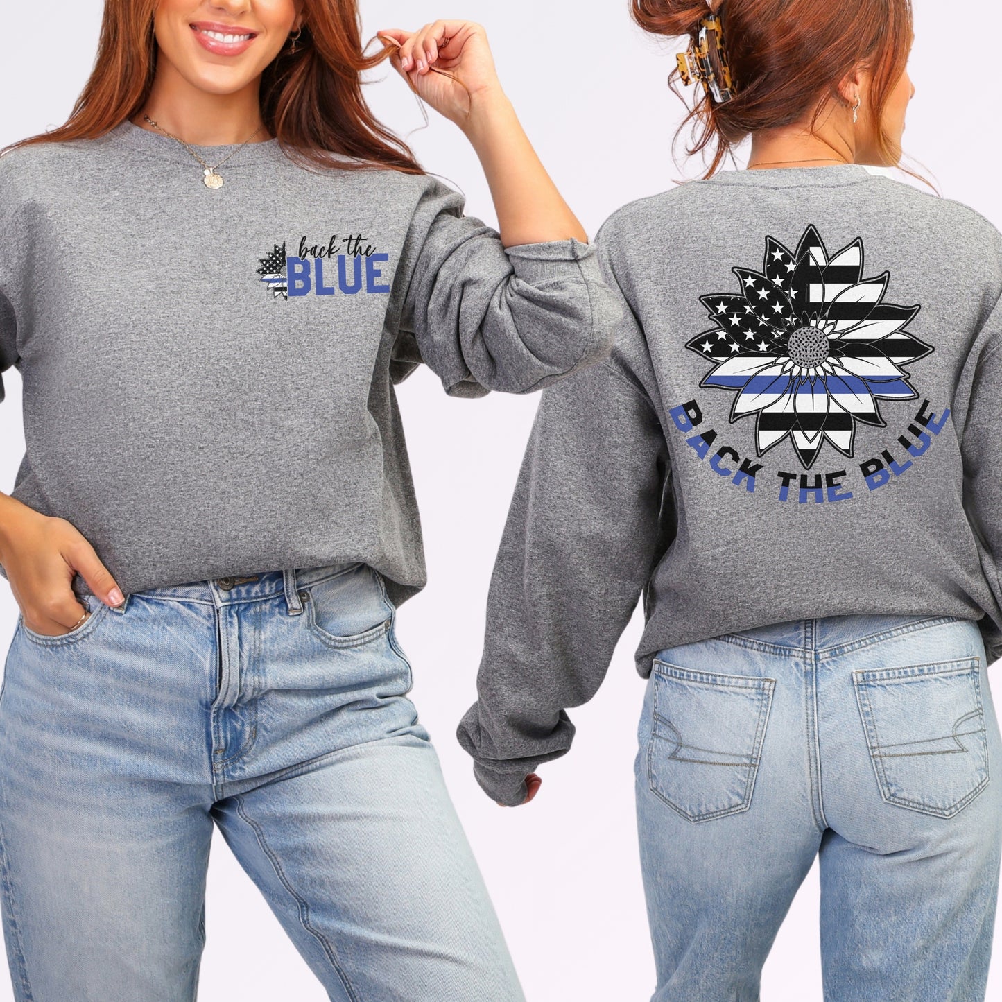 “Back the Blue” Sunflower Crewneck | Patriot Collection