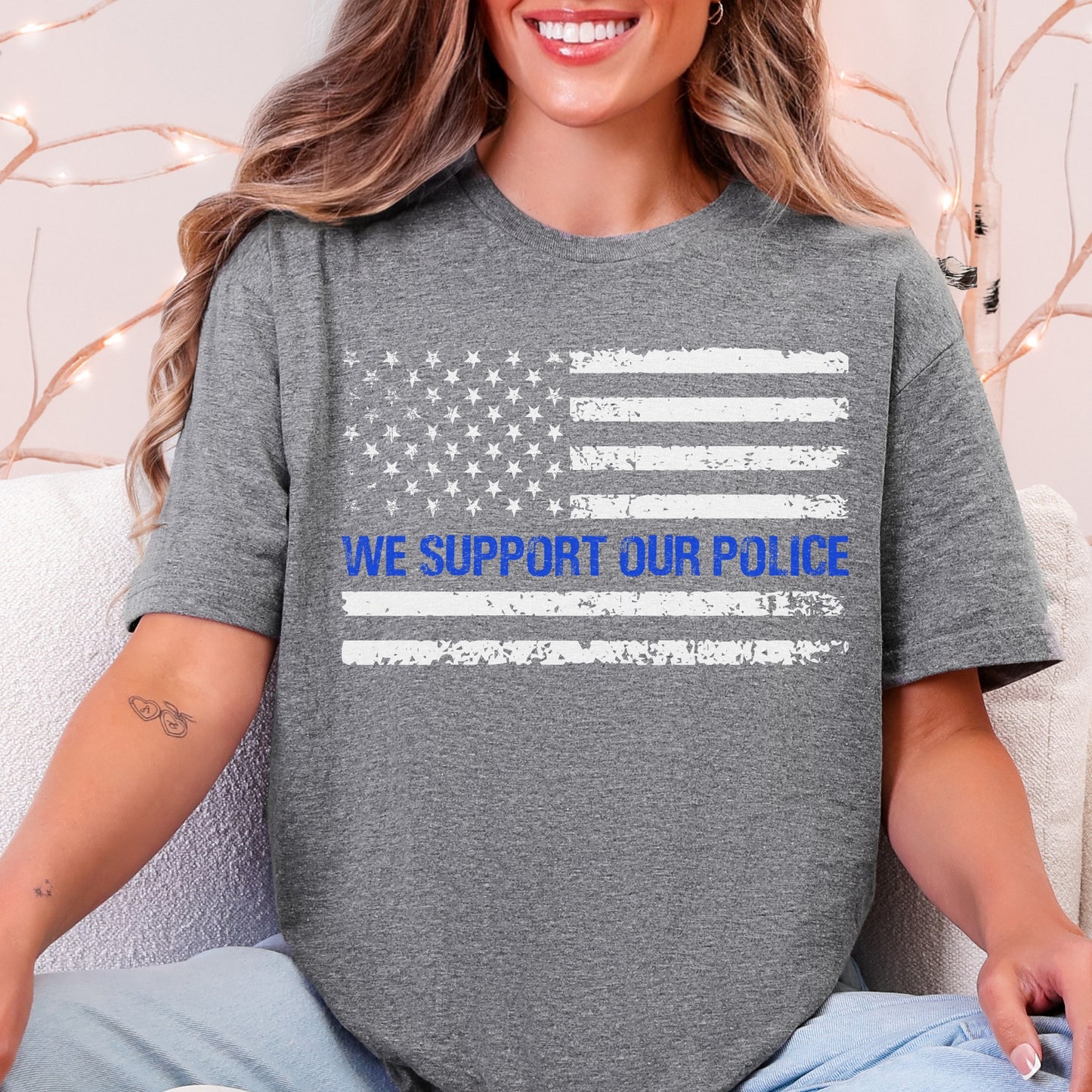 “We Support Our Police” Thin Blue Line T-Shirt | Patriot Collection