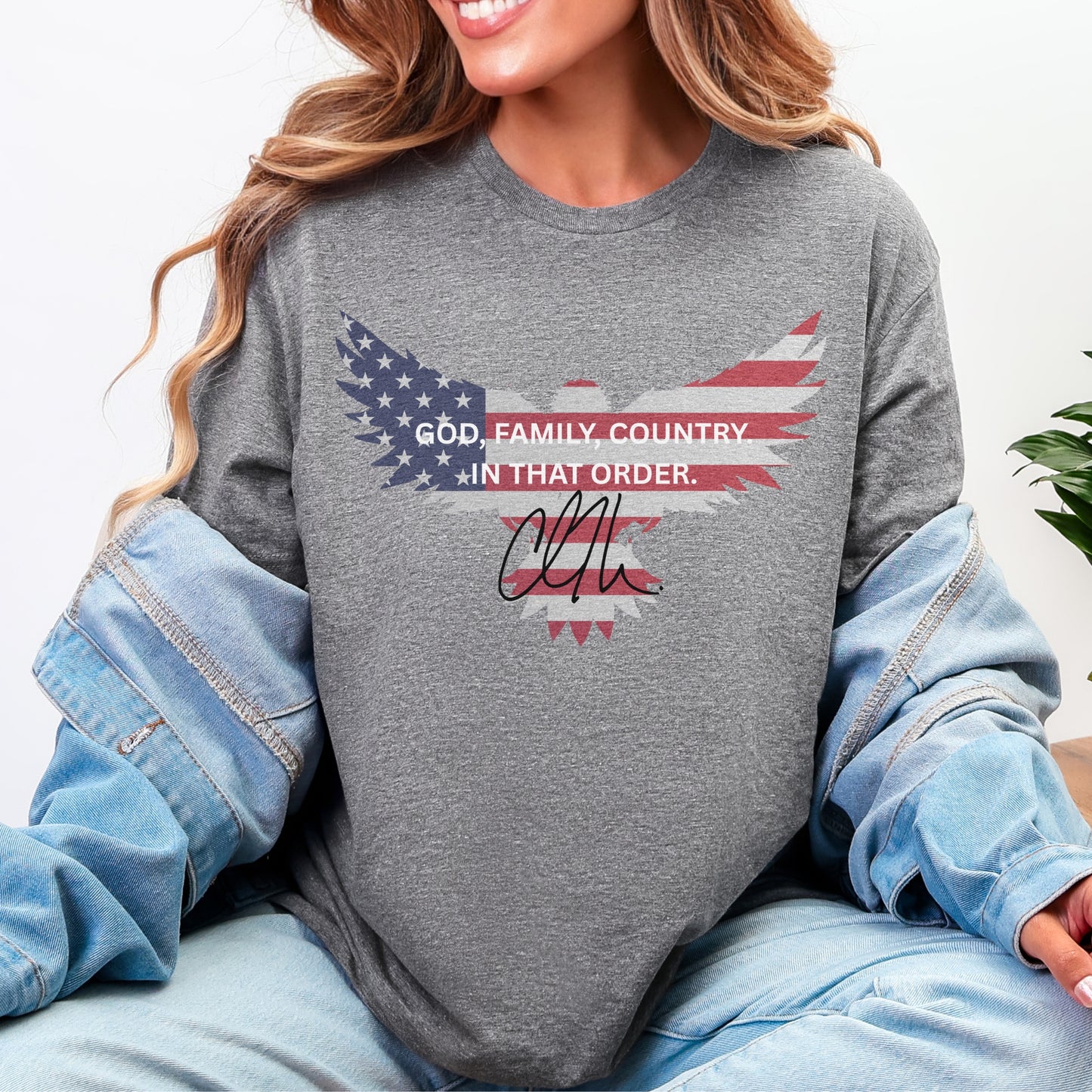 God, Family, Country Tee – Stand Strong: Charlie Kirk Collection