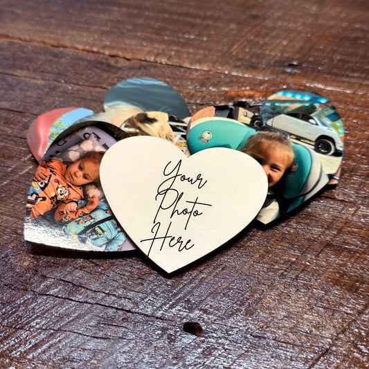 Heart-Shaped Photo Magnet – Custom Fridge Magnet, Family & Memory Keepsake
