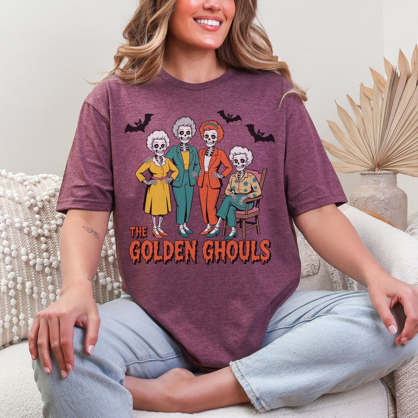 Golden Ghouls Halloween T-Shirt | Retro Graphic Tee | Gildan Softstyle Unisex