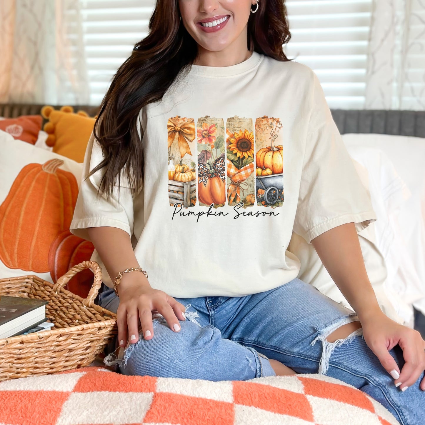 Pumpkin Season Comfort Colors® Tee – Premium Unisex Fall Graphic T-Shirt