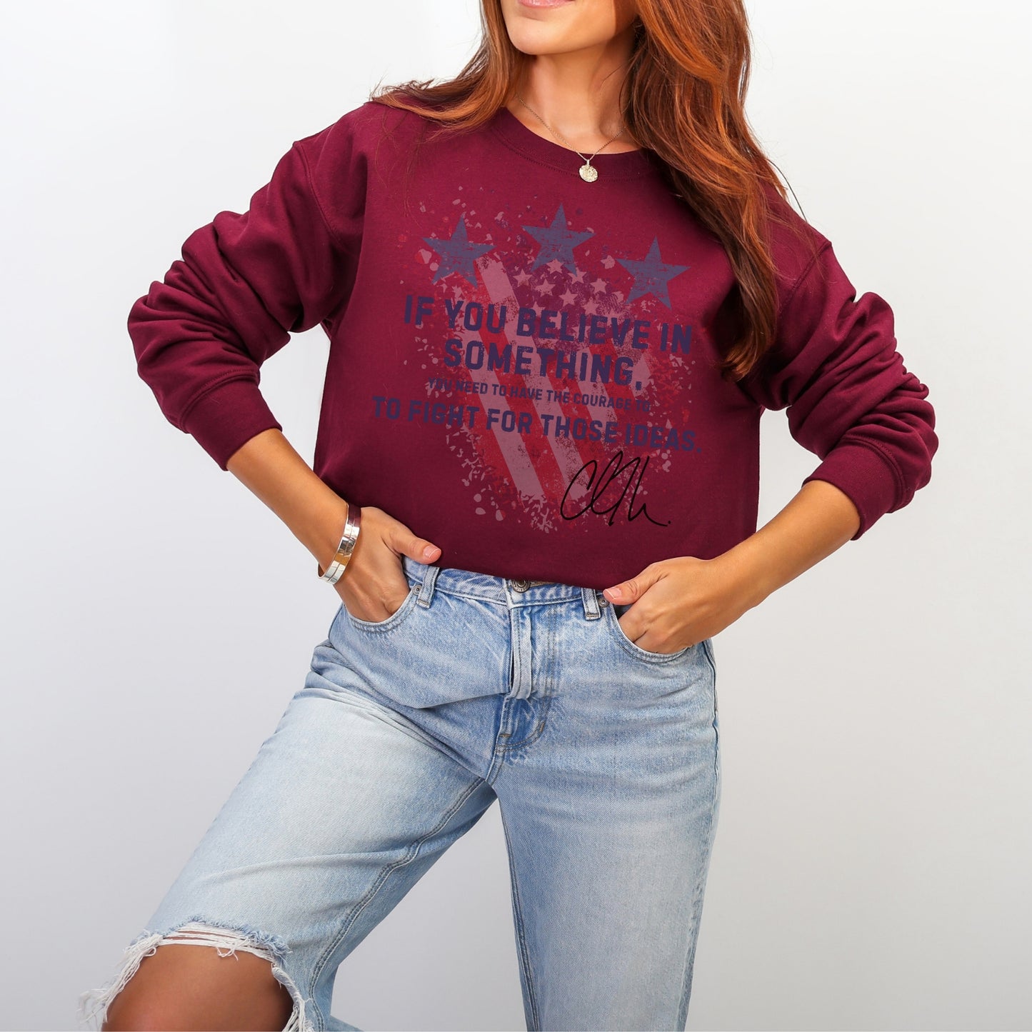 Courage Sweatshirt – Stand Strong: Charlie Kirk Collection