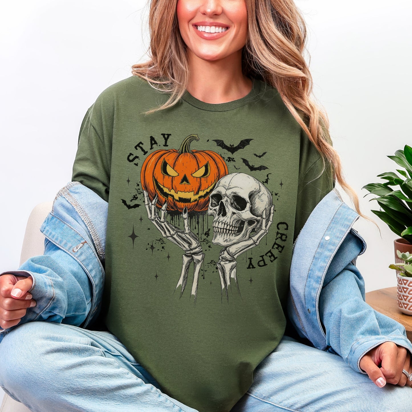 Stay Creepy Gildan SoftStyle Tee – Unisex Halloween Graphic T-Shirt