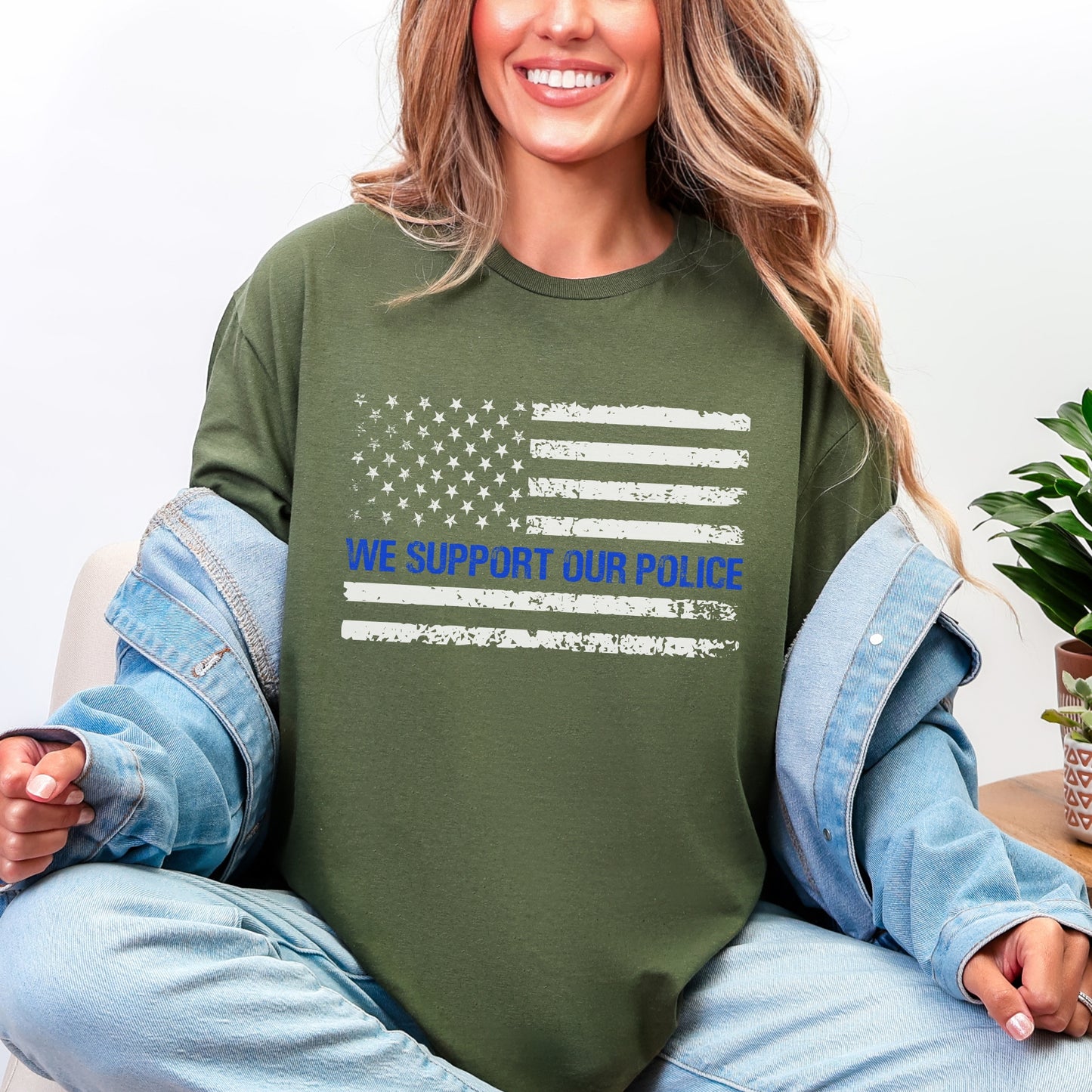 “We Support Our Police” Thin Blue Line T-Shirt | Patriot Collection