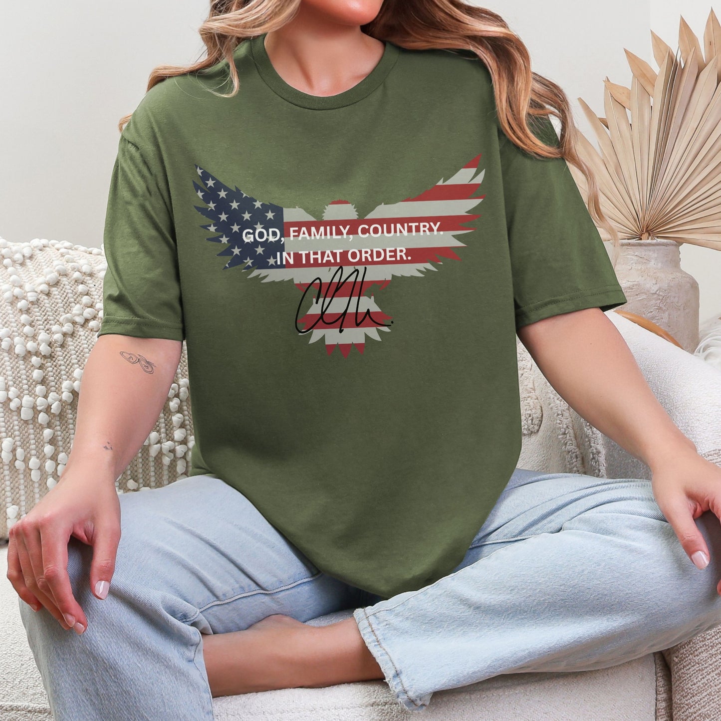 God, Family, Country Tee – Stand Strong: Charlie Kirk Collection