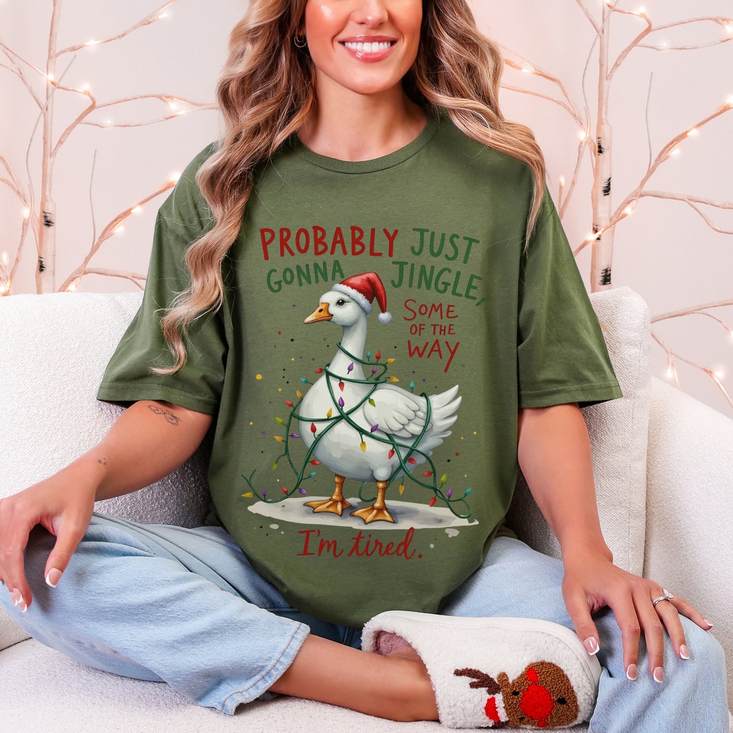 “Probably Just Gonna Jingle Some of the Way” Christmas Goose Tee