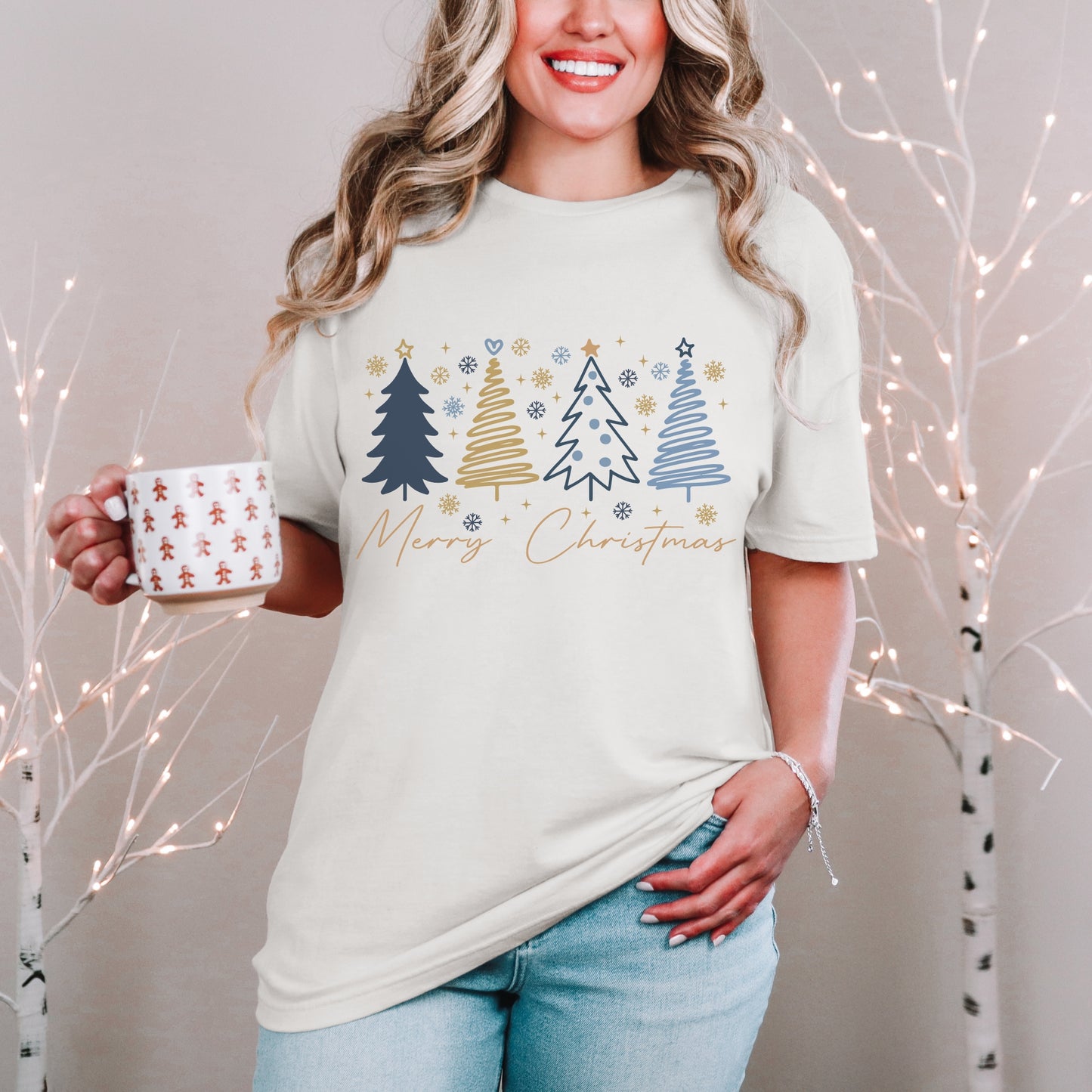 Golden Tree Merry Christmas Tee