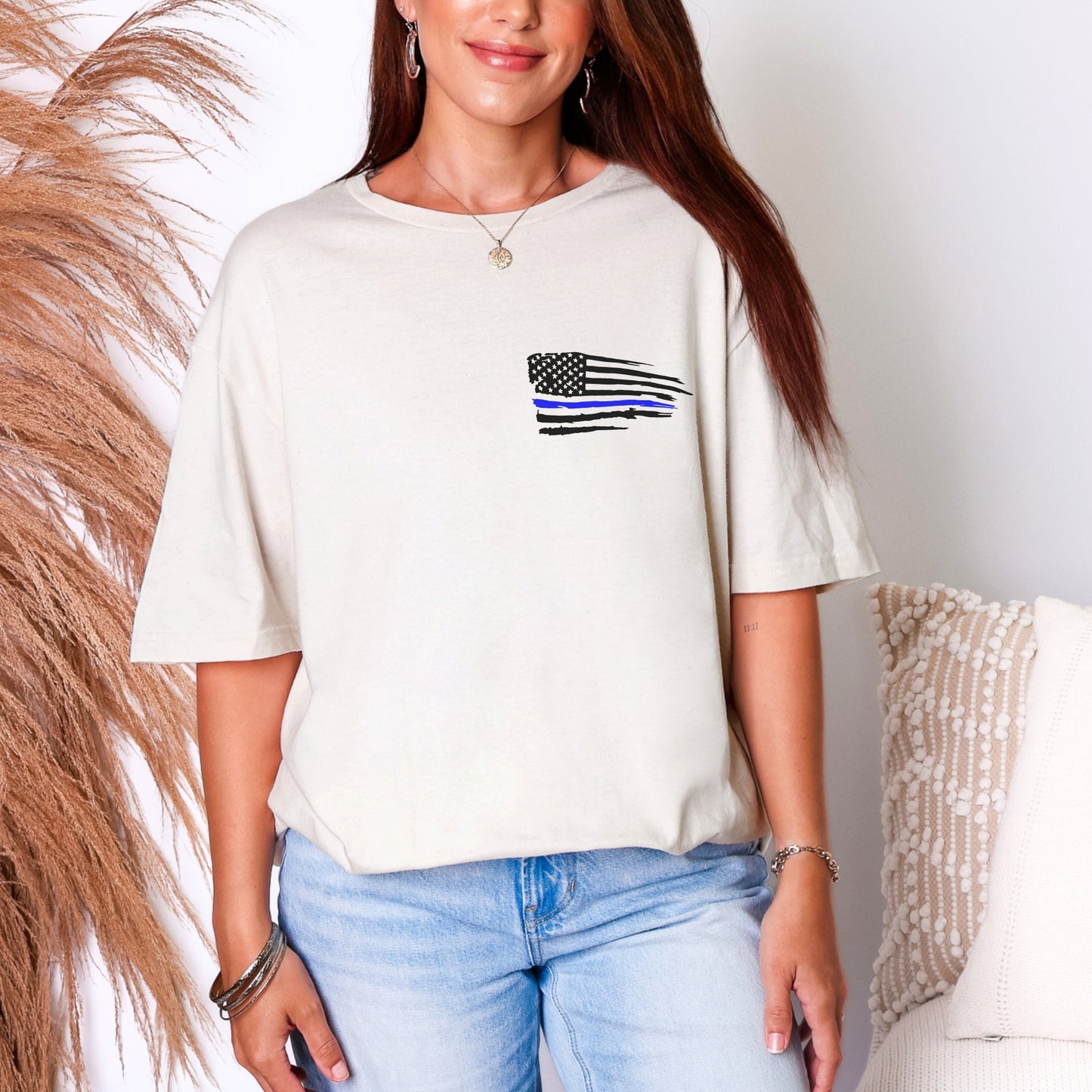 “Joshua 1:9 — Duty, Honor, Courage” Thin Blue Line T-Shirt | Patriot Collection
