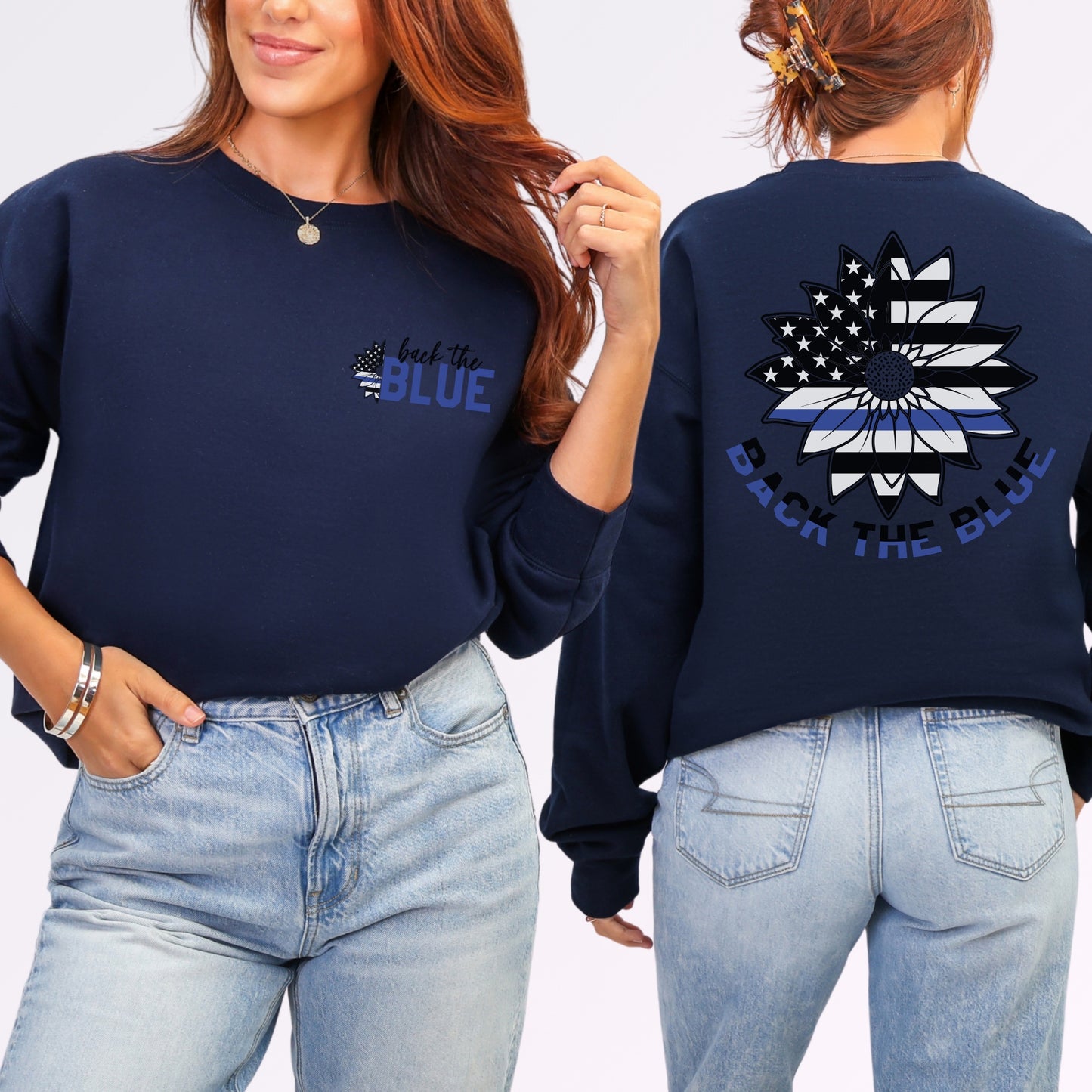 “Back the Blue” Sunflower Crewneck | Patriot Collection